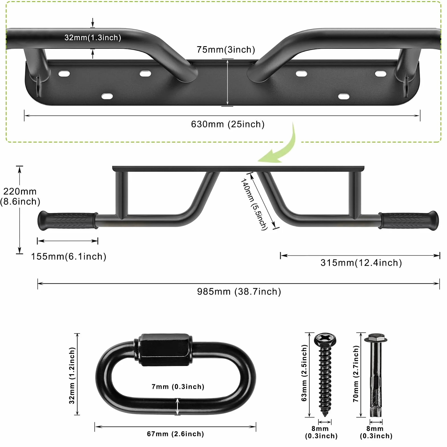 Kipika Ceiling Mount Pull Up Bar