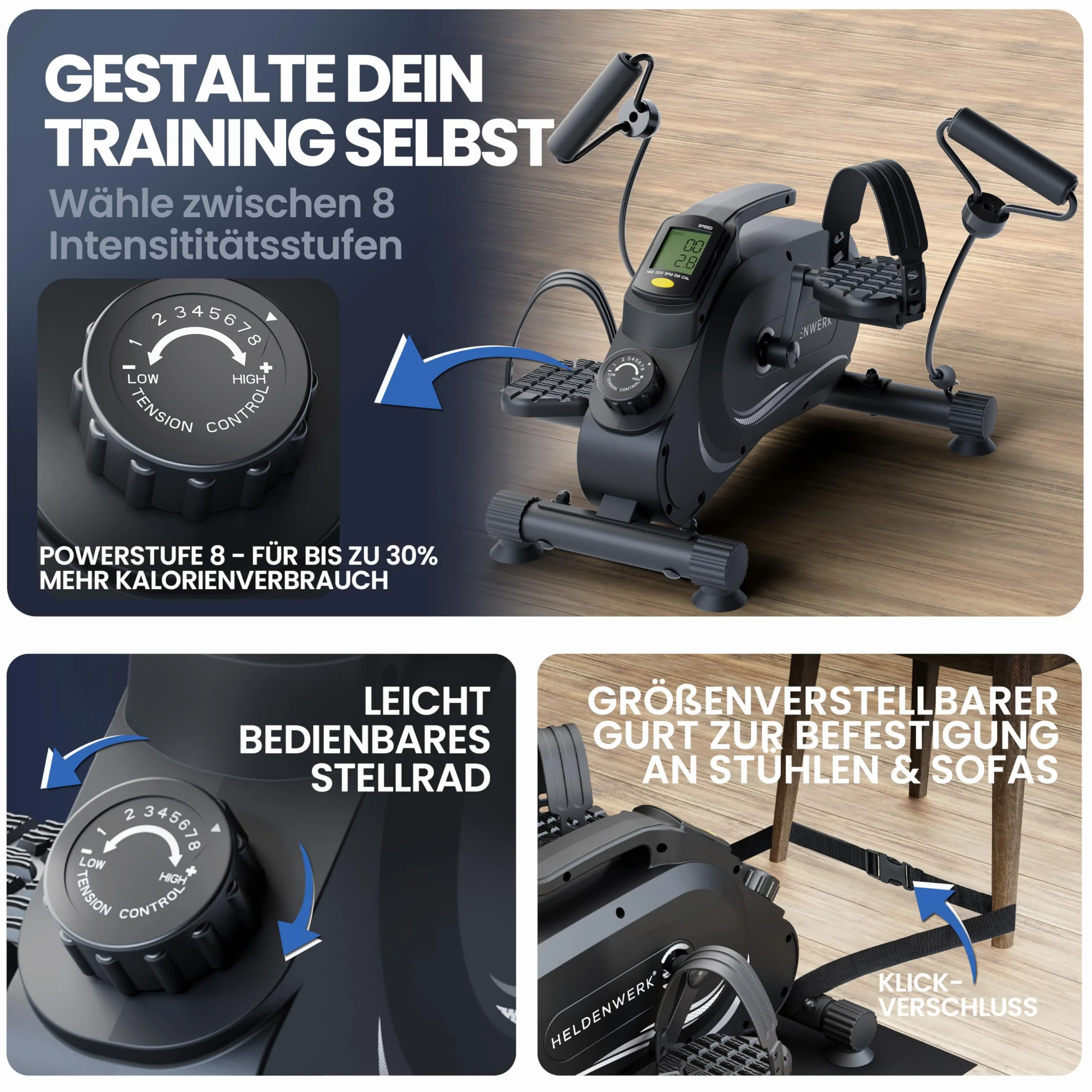 HELDENWERK Pro Trainer trener ramion i nóg dla seniorów