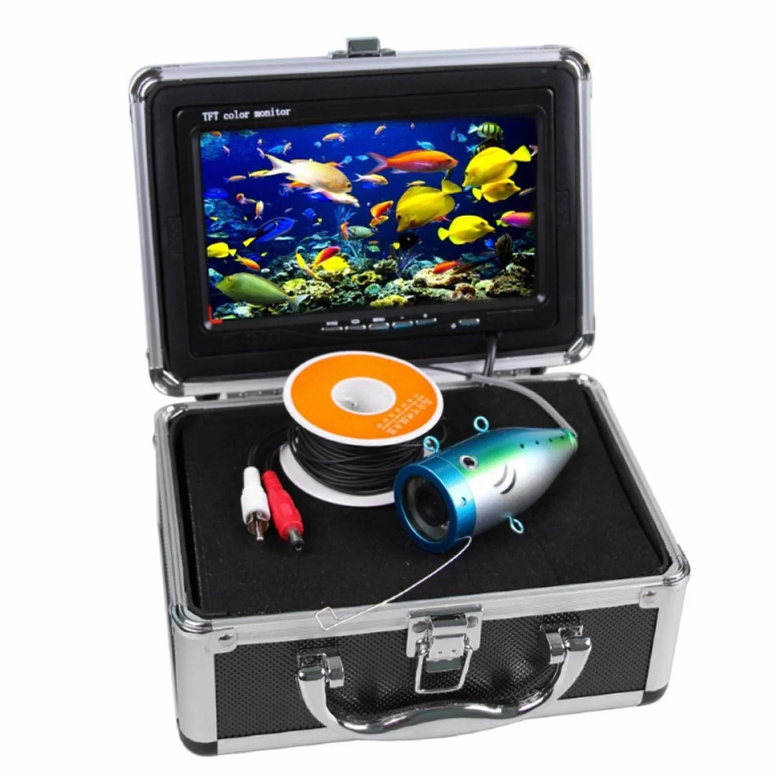 Fish Finder 9-calowy duży ekran podwodna kamera wędkarska HD 1000TVL zestaw bateria 4500 mAh