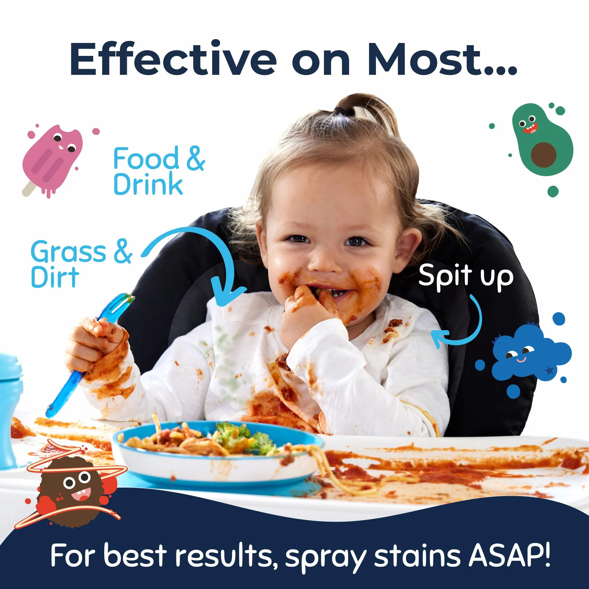 Hate Stains Co. Odplamiacz do ubrań, nietoksyczny spray do usuwania plam woskowych dla niemowląt i dzieci, środek do czyszczenia ubrań, kurzu, dywanów (120 ml, butelka z rozpylaczem)