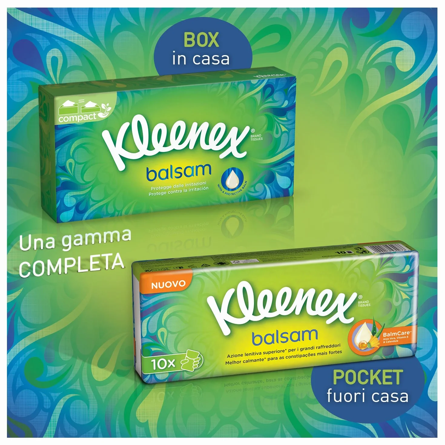 Kleenex Balsam Box Chusteczki kojące i kojące, 8 opakowań po 80 Veline