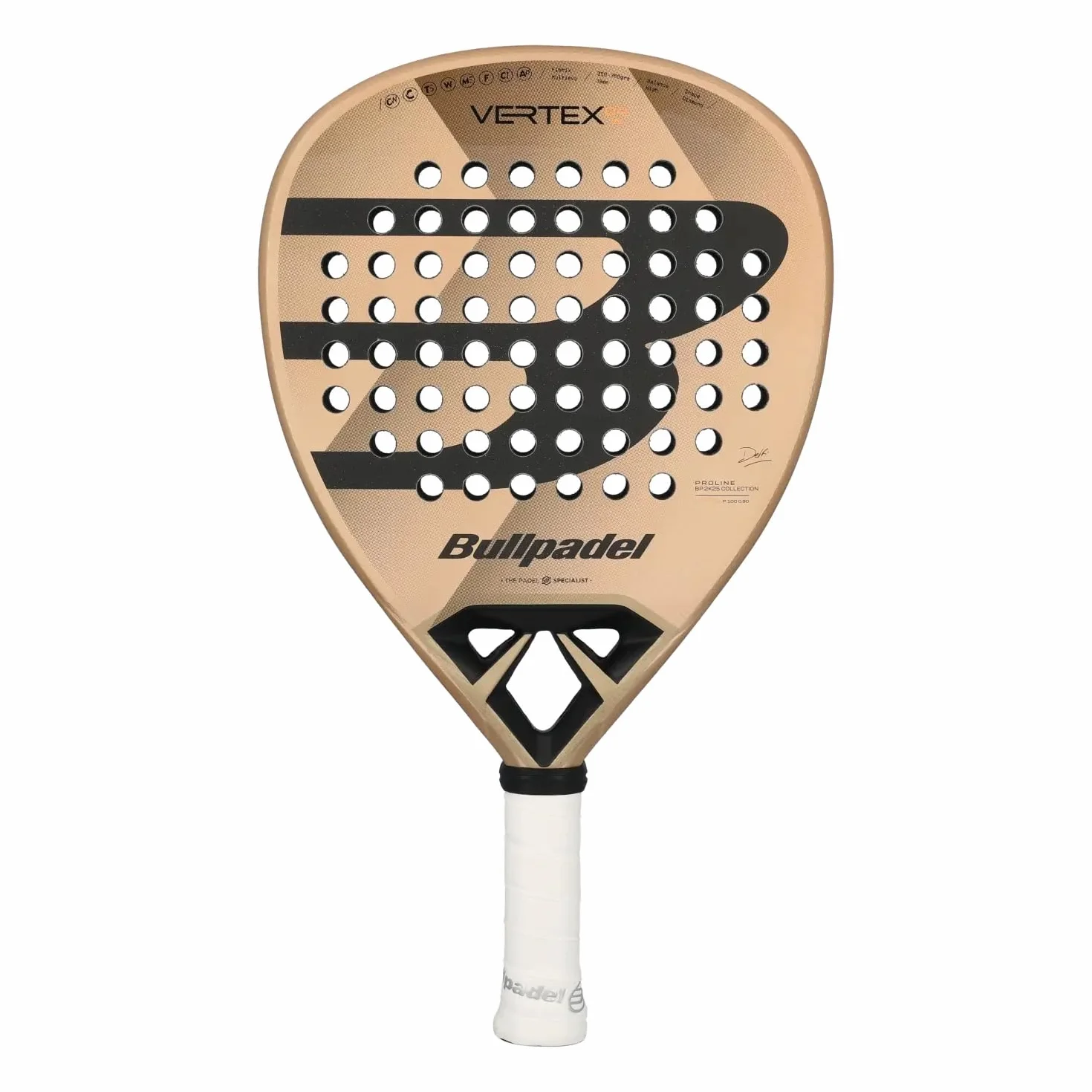 Bullpadel Vertex 04 W 25 Struny Rakieta do Padela Złota Czarna