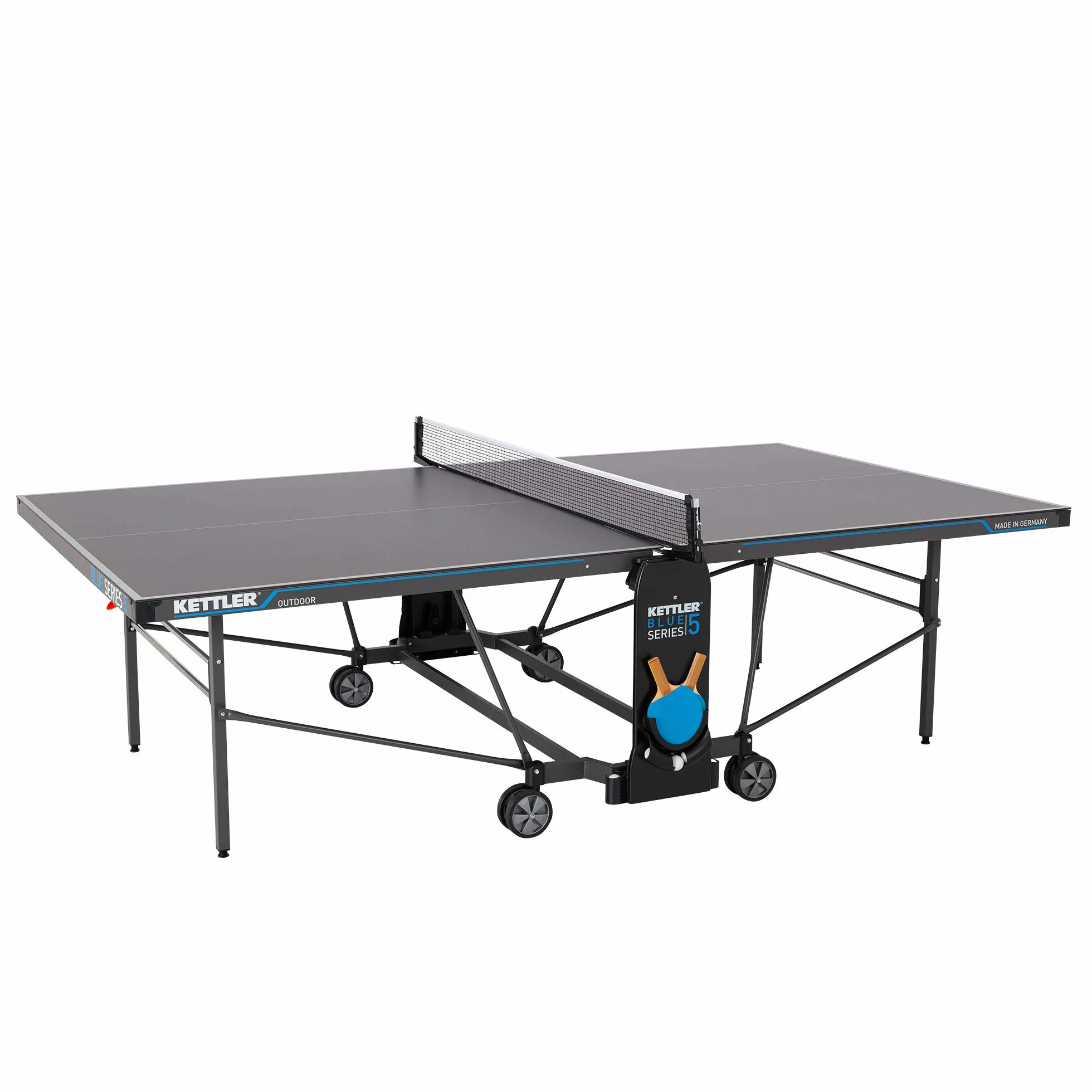 Stół do tenisa stołowego KETTLER K5 Outdoor Professional | Jakość – wyprodukowano w Niemczech (certyfikat TÜV) | Odporny na warunki atmosferyczne | Składany i łatwy do przechowywania