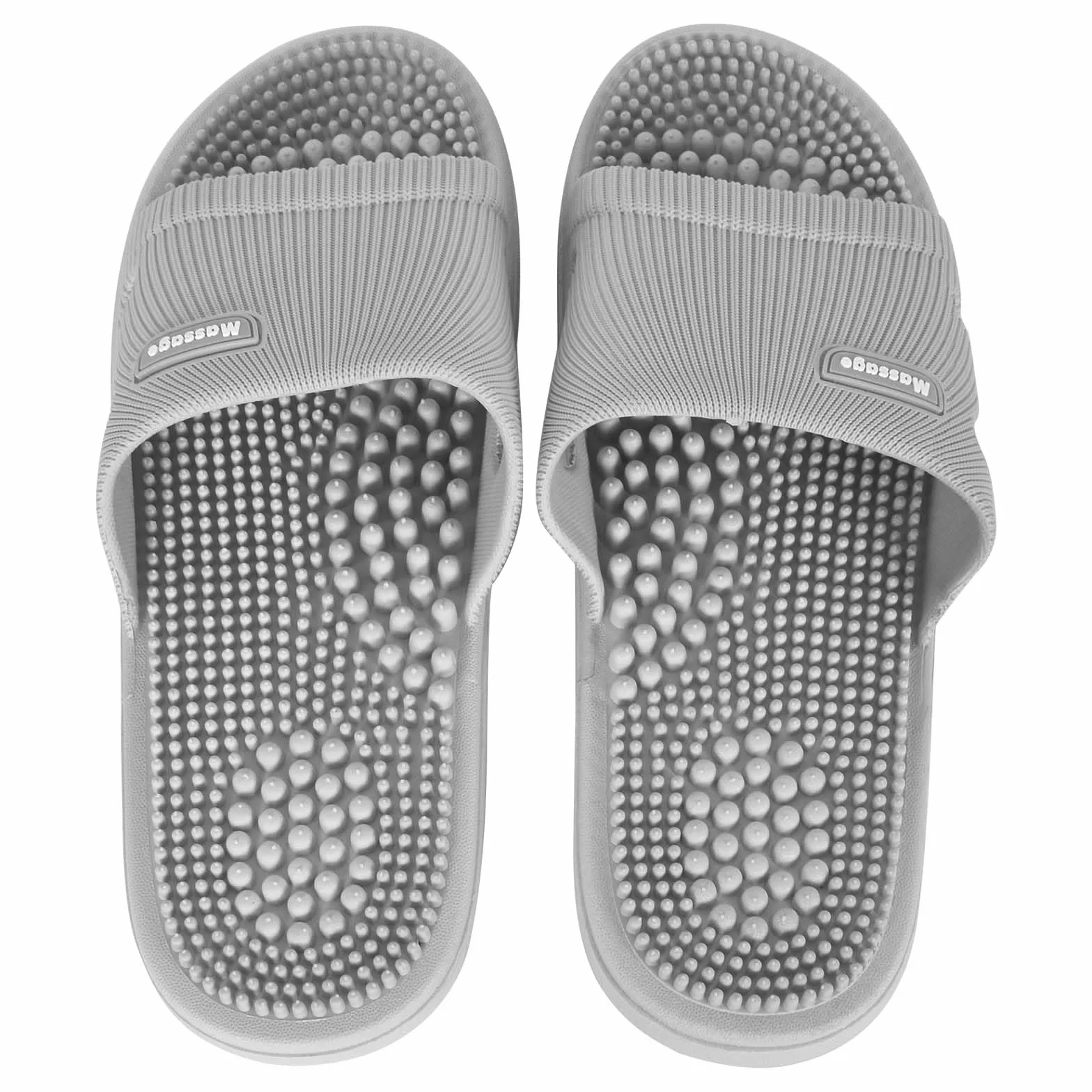Zimoer Kapcie masujące Buty do masażu stóp Buty z akupresurą Kapcie Sandały dla mężczyzn i kobiet Antypoślizgowe buty Stymulacja refleksyjnych obszarów Ułatwienie fasciitis podeszwowego, szary, 42 EU