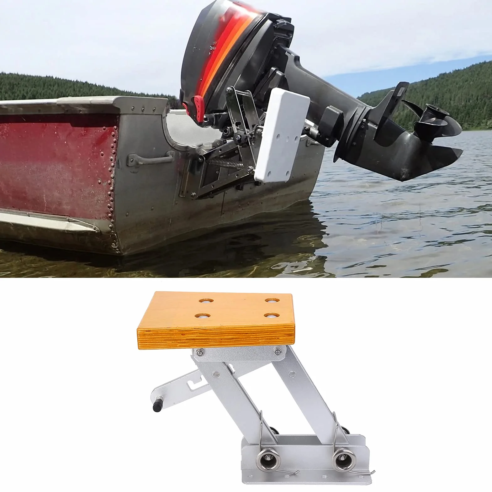 Wspornik Silnika Zaburtowego Yctze, Składany Uchwyt do Silnika Zaburtowego 2 Suwowy Aluminiowy Pokład Morski Heavy Duty Regulowany do 13,4 Cala dla łodzi