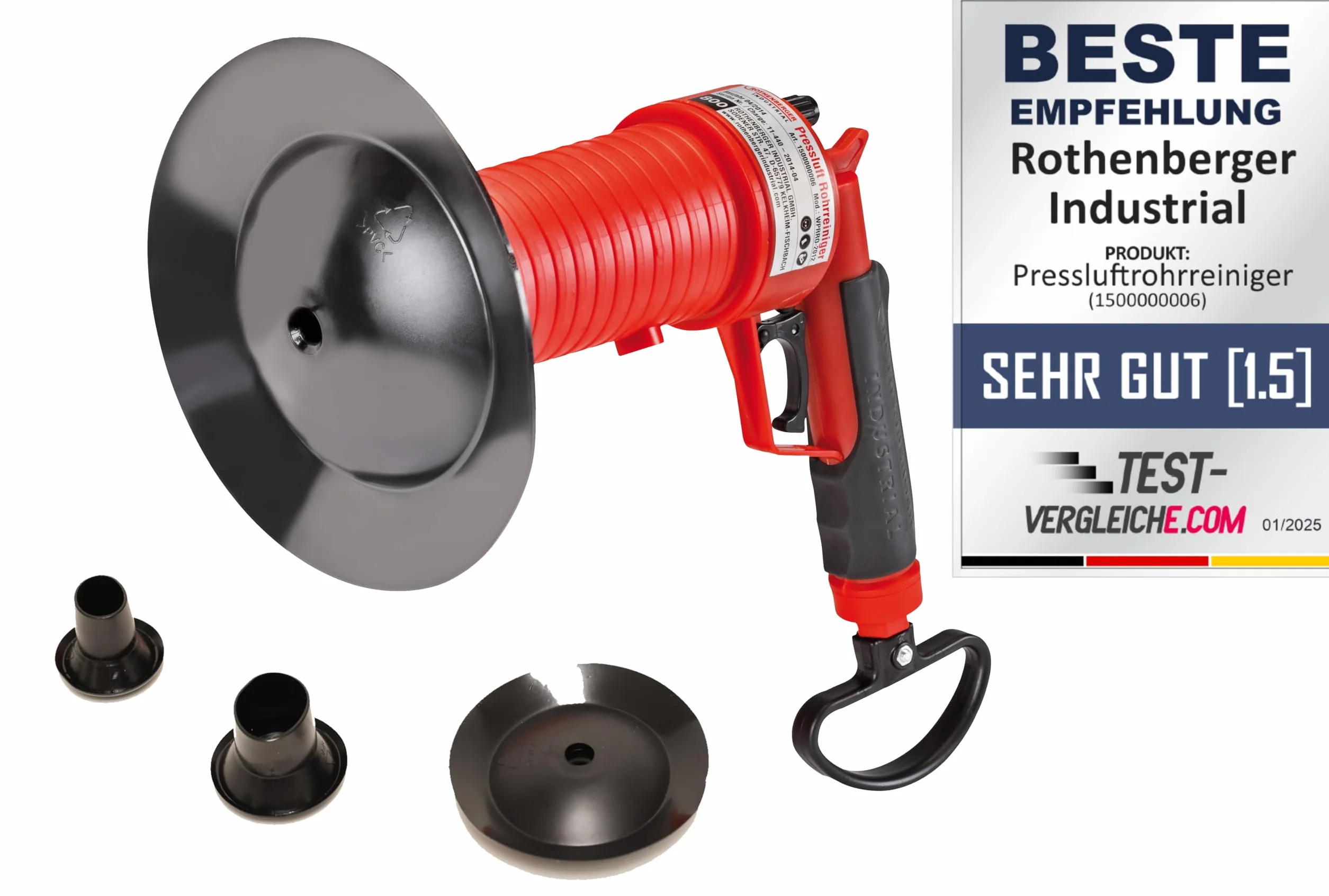Rothenberger Industrial rzemysłowy Środek do Czyszczenia Rur Sprężonym Powietrzem, Czarny/Czerwony