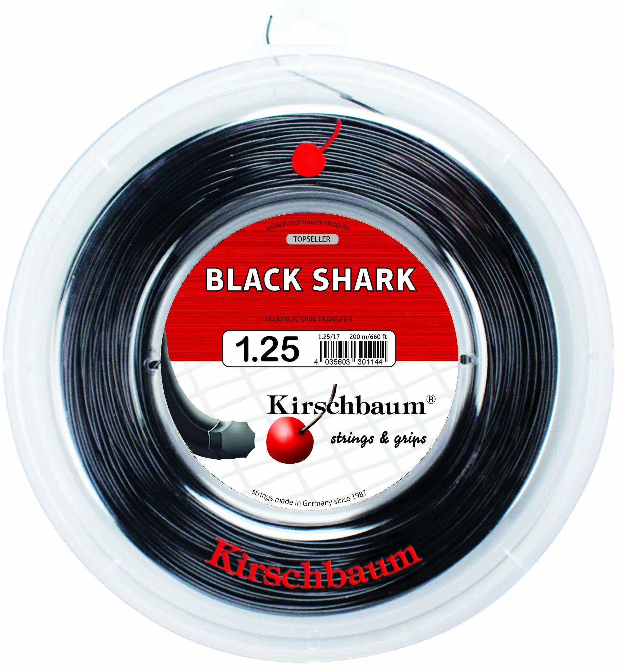 Kirschbaum Rolka strunowa Shark, czarna, 200 m, 0105190216700010