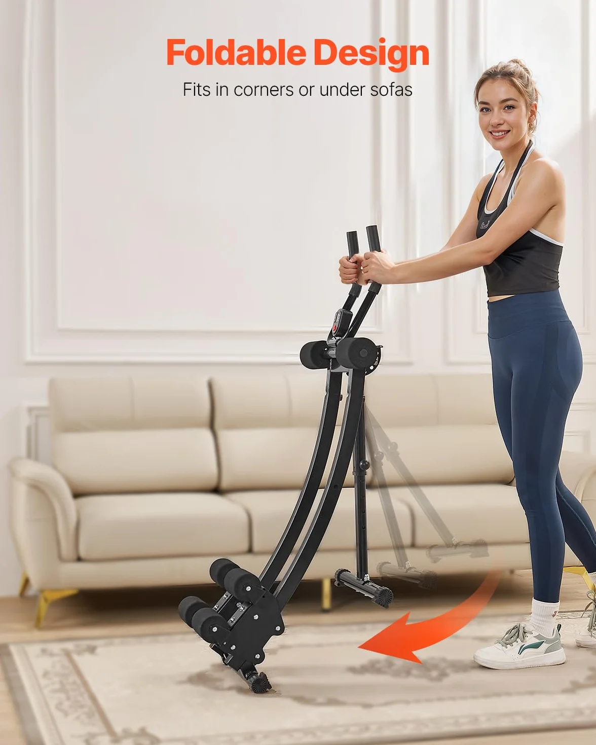 VEVOR Urządzenie do treningu mięśni brzucha, maszyna AB do studia fitness, do treningu brzucha, obciążenie 200 kg, trener mięśni brzucha do treningu siłowego, składane, regulowane urządzenie fitness
