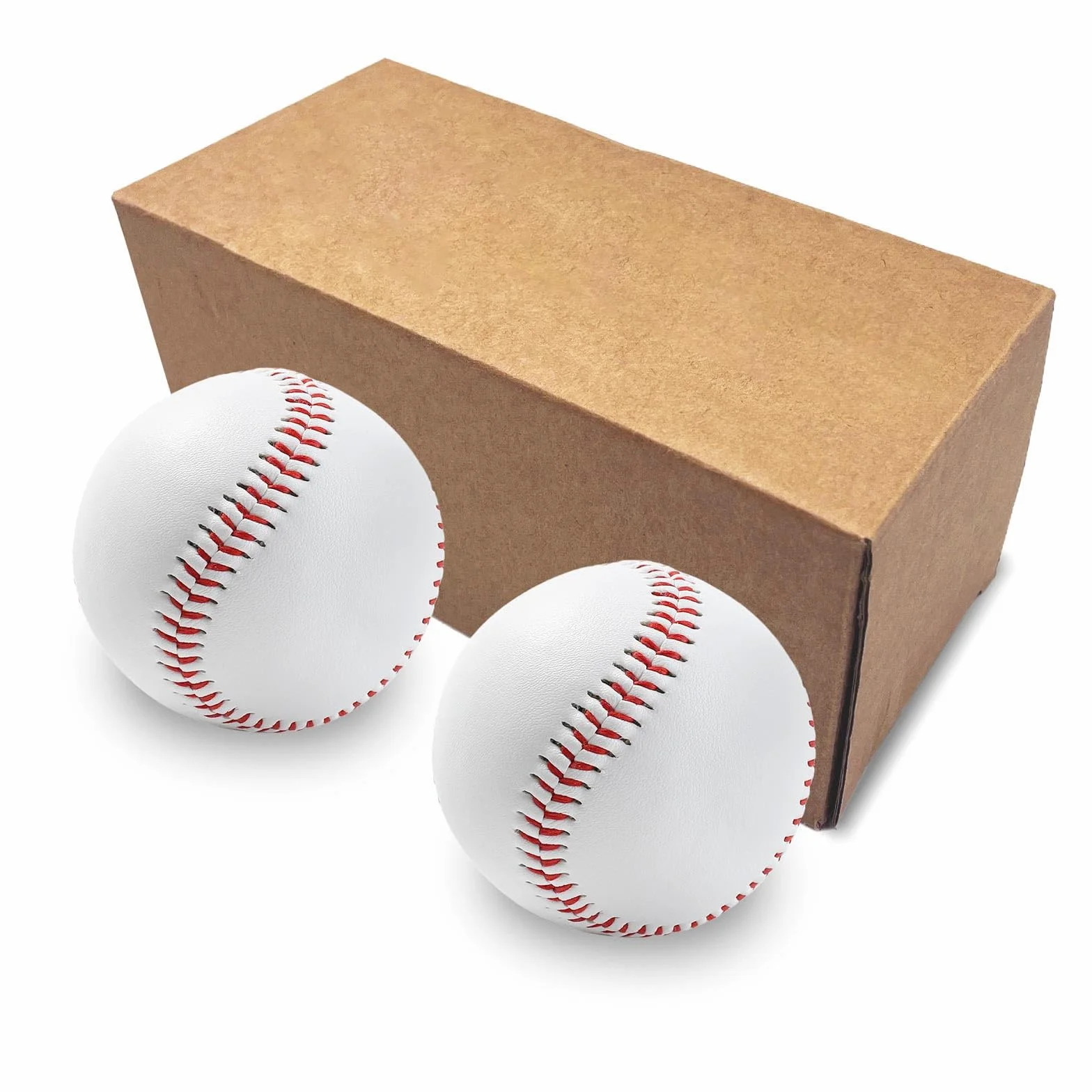 LeapBeast Profesjonalne baseball 20 cm, ręcznie szyte, baseballowe, twarde drewno/miękki rdzeń gumowy, piłki dla dorosłych, do treningu młodzieży, profesjonalne gry w baseball (2 szt., miękka piłka)
