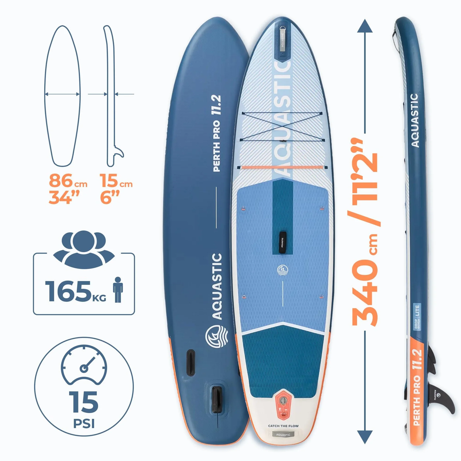 AQUASTIC Perth Pro 11'2" Stand Up Paddle Board