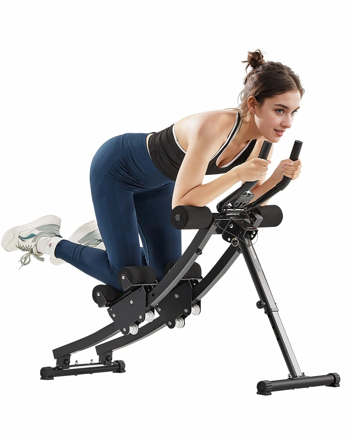 VEVOR Urządzenie do treningu mięśni brzucha, maszyna AB do studia fitness, do treningu brzucha, obciążenie 200 kg, trener mięśni brzucha do treningu siłowego, składane, regulowane urządzenie fitness