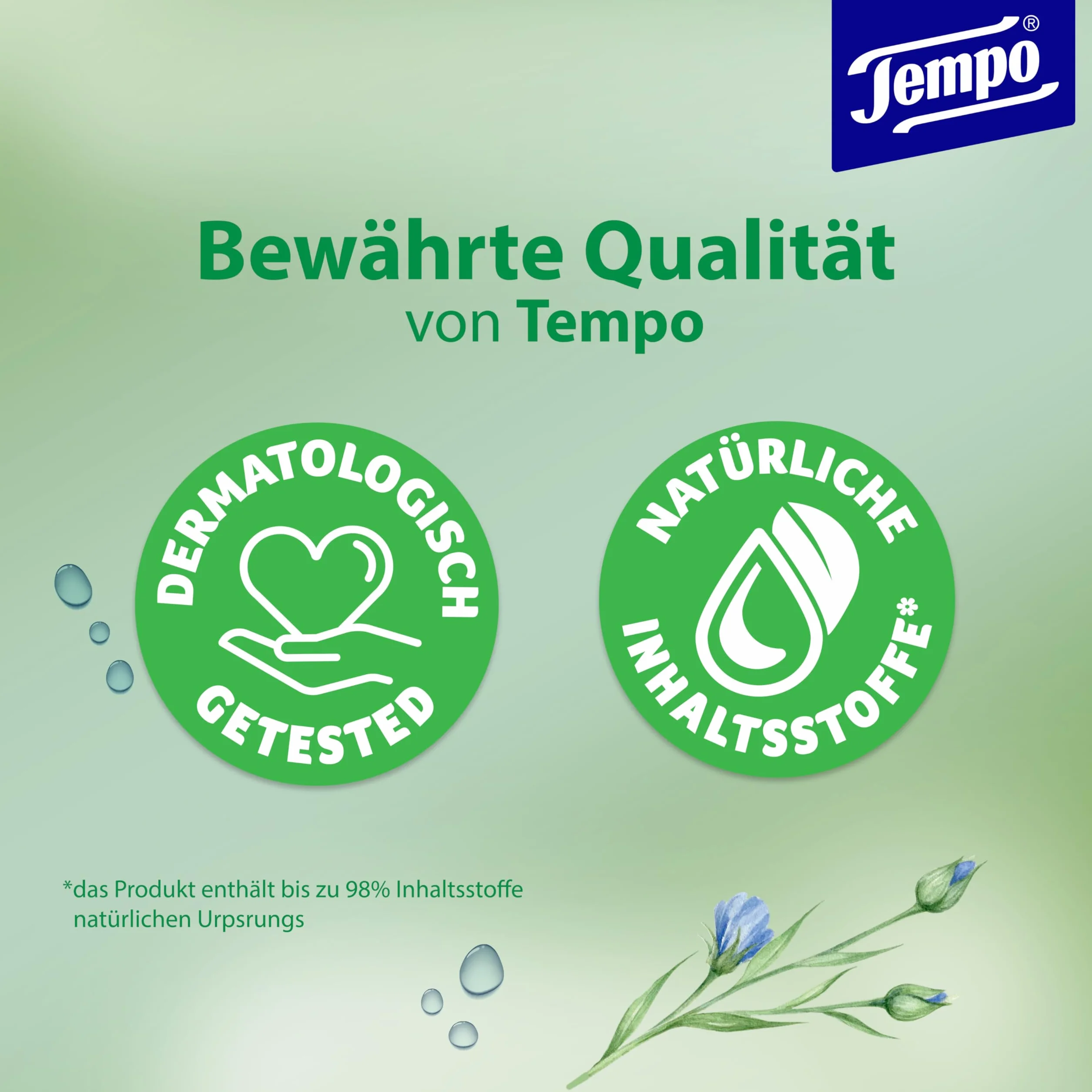 Tempo 836210 Wilgotny Papier Toaletowy, 18 Opakowań, Biały