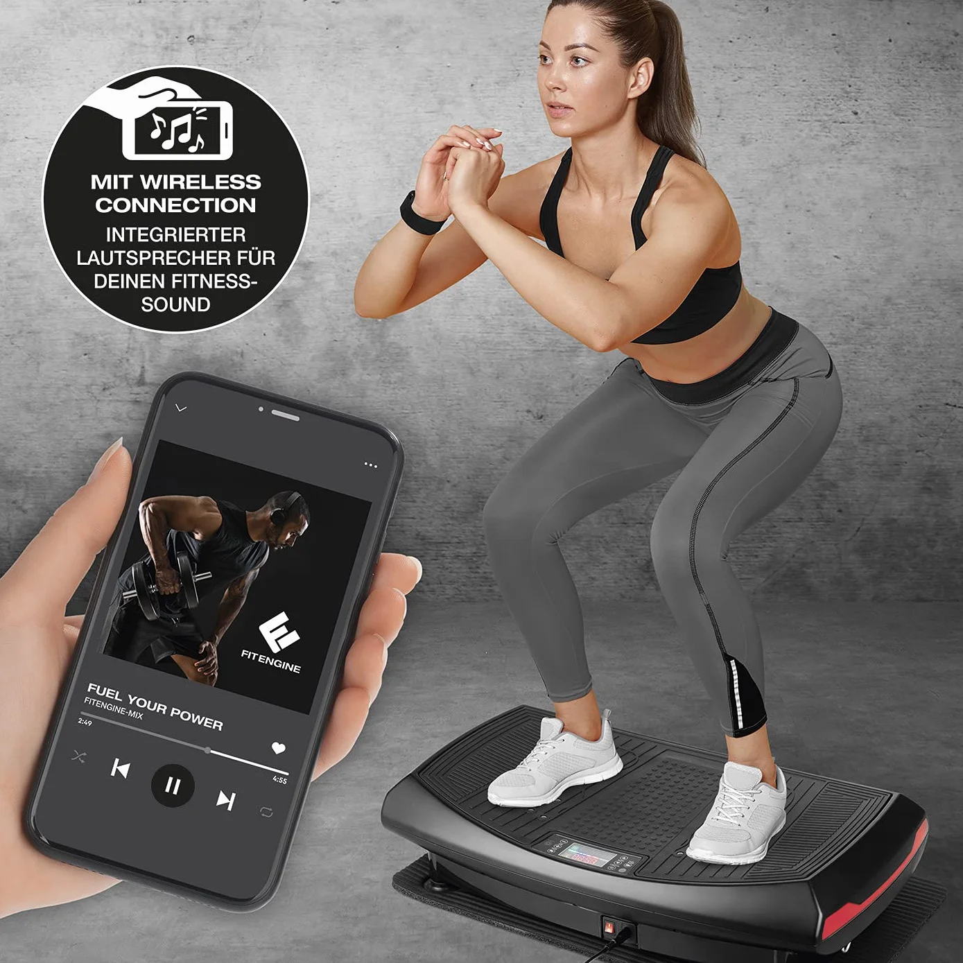 Fitengine Uniseks Fitengine 4D DS Produkte GmbH Płyta Wibracyjna, Czarny, Do 120 kg