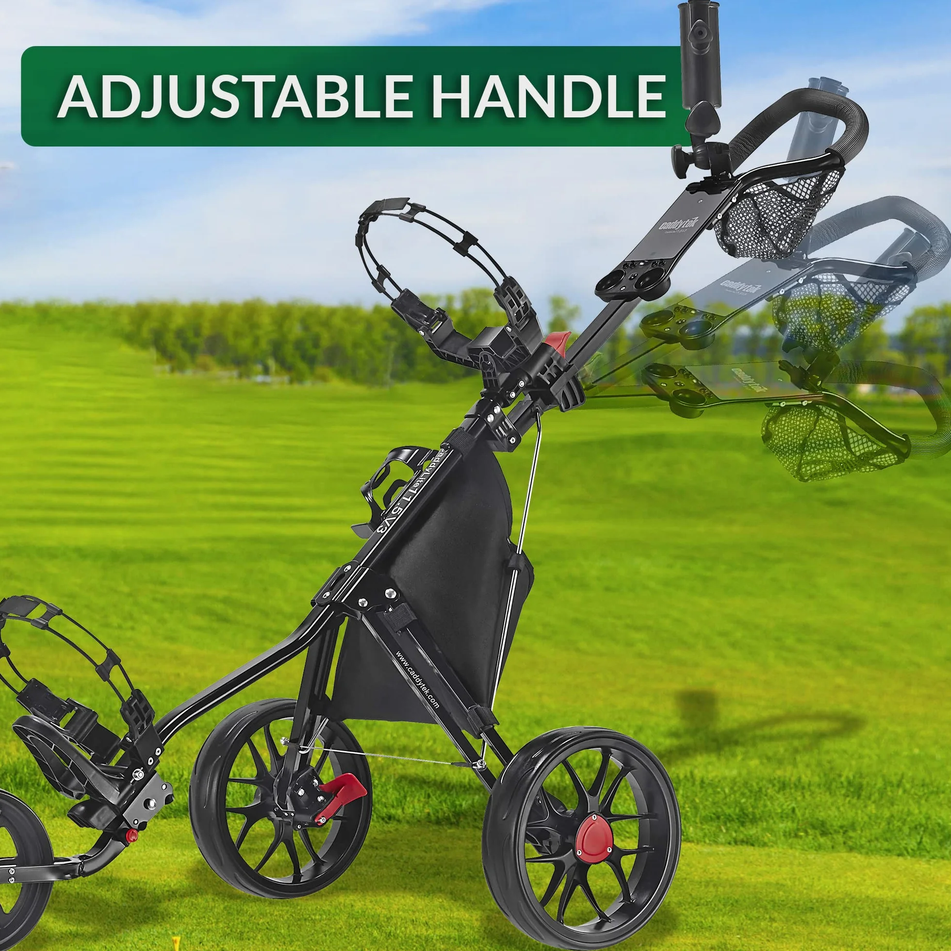 Caddytek CaddyLite 11,5 V3 wózek golfowy z 3 kołami - SuperLite Deluxe, lekki, łatwy do złożenia wózek