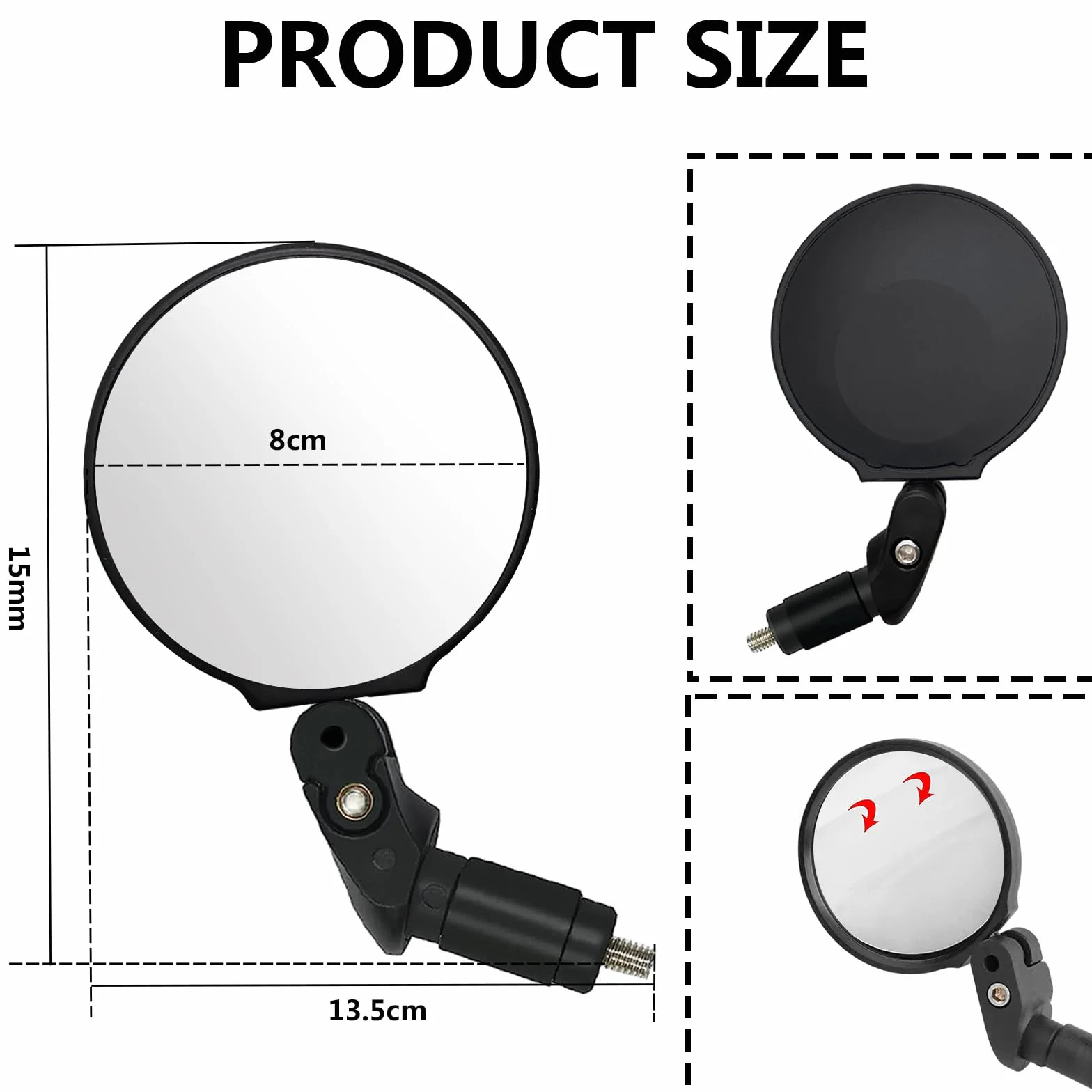 Lusterka rowerowe Rowerowe Obrót HD 360° Regulowane lusterko wsteczne do rowerów górskich i szosowych Universal lewe i prawe