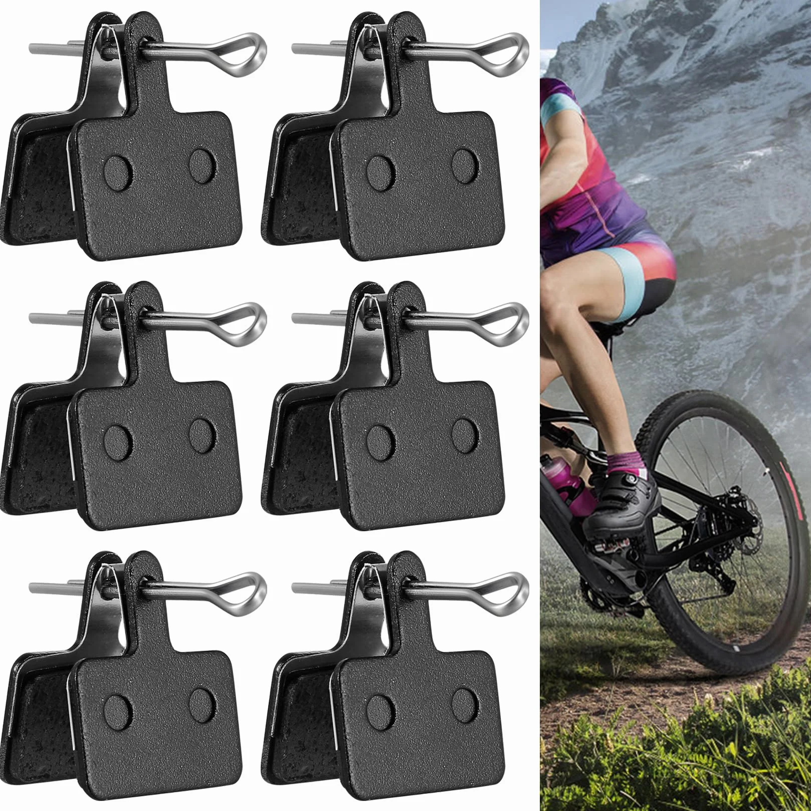 6 par Rowerowe klocki hamulcowe do rowerów, półmetalowe klocki hamulcowe z żywicy do Shimano MT200 MT400 MT500 B01S B03S B05S