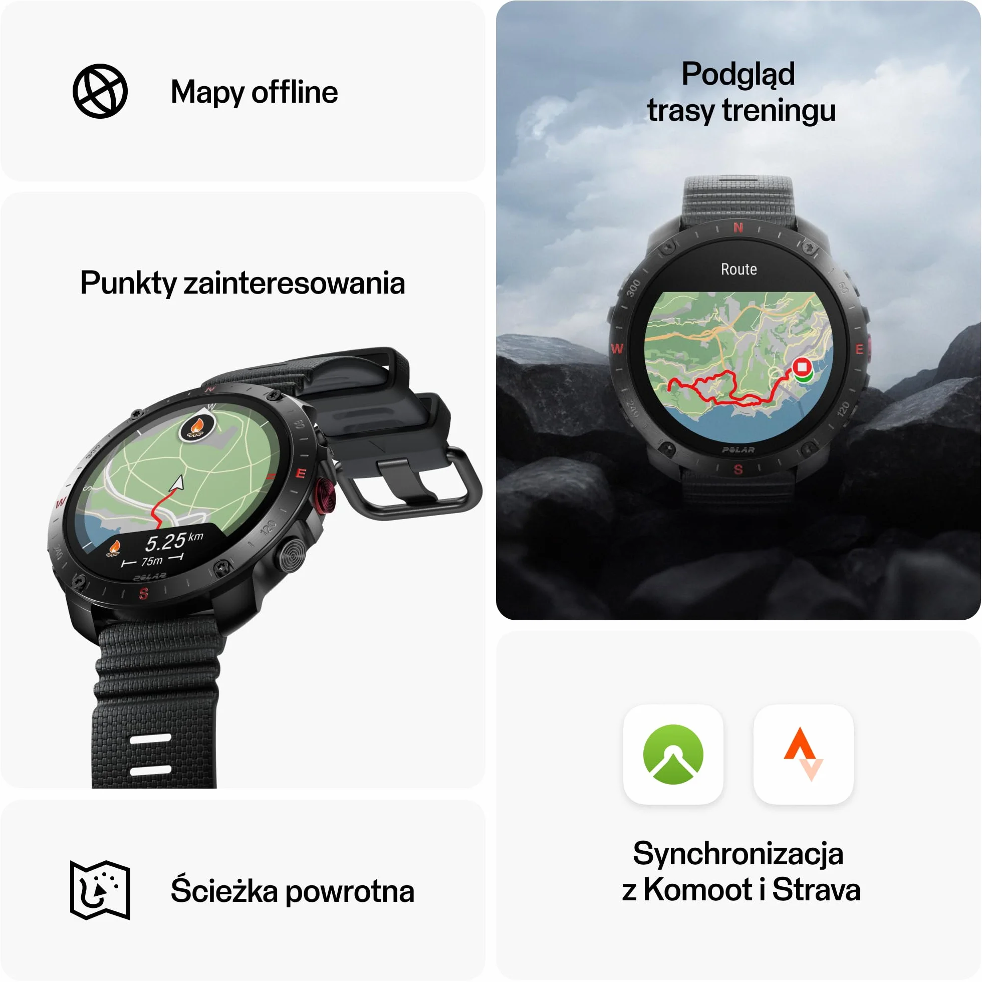 Polar Grit X2 Pro GPS klasy premium wytrzymały zegarek outdoorowy zaawansowana nawigacja sensor tętna