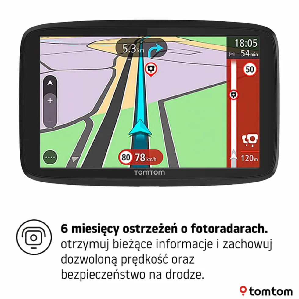 TomTom GO Camper Tour z 6-calowym ekranem (mapy Europy, informacje o korkach TomTom Traffic, punkty POI dla kamperów i pojazdów z przyczepą kempingową, aktualizacje przez Wi-Fi), Czarny