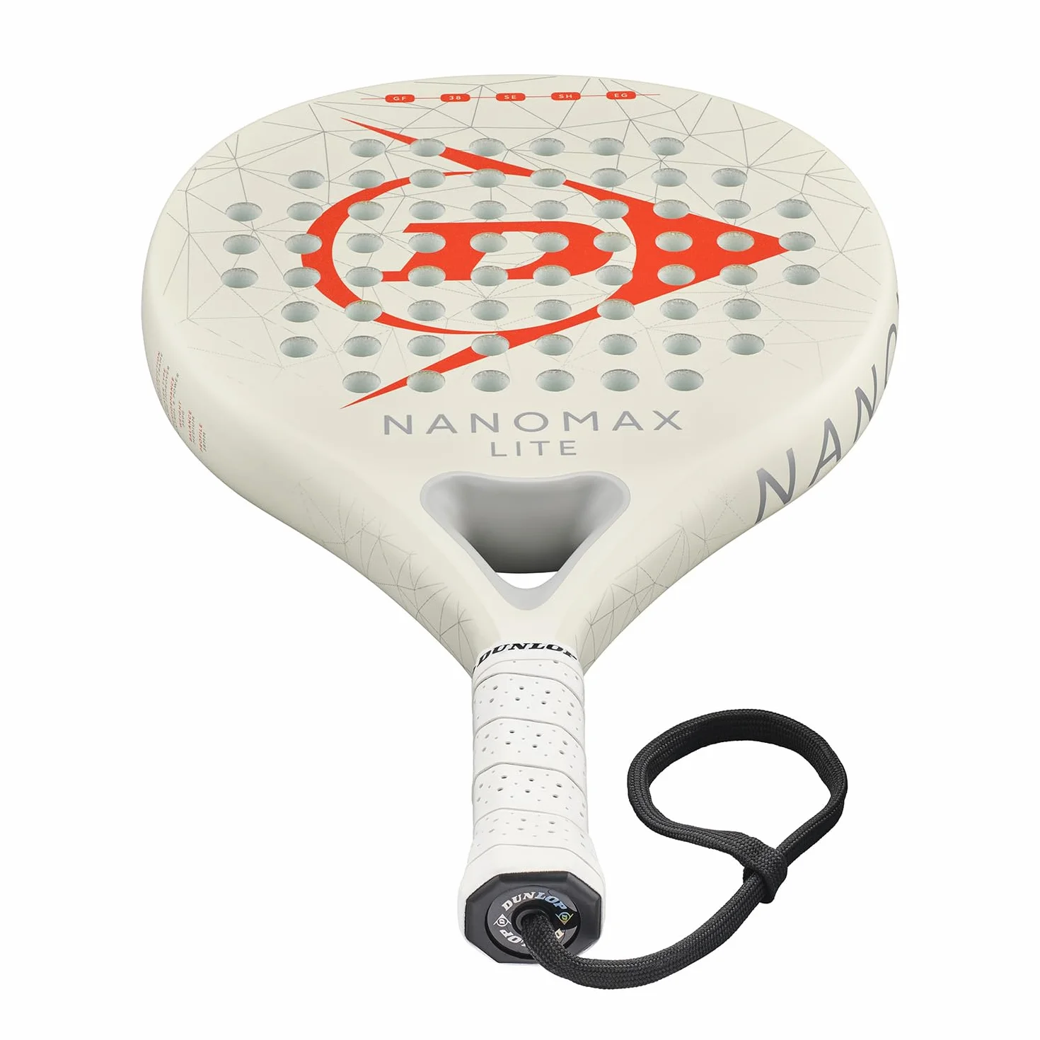 DUNLOP Padel Bat Nanomax Lite – hybrydowa ramka grafitowa – średni balans miękki rdzeń EVA, lekki kij sterujący