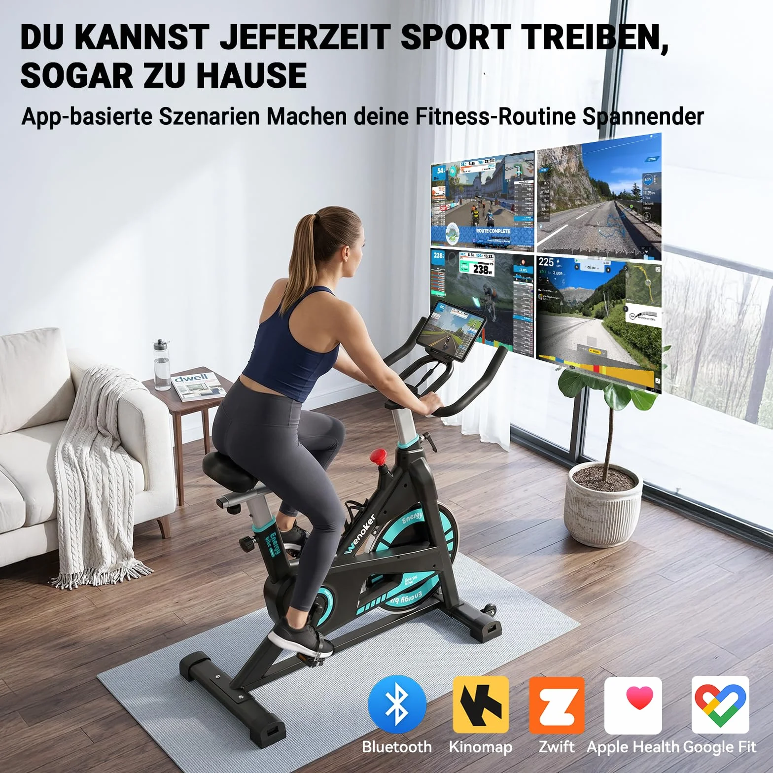 [Zaktualizowano na rok 2026] Rower stacjonarny Wenoker z oporem magnetycznym,Rower spinningowy do wnętrz, trenażer domowy, rower cardio, rower fitness,Obciążenie do 160 kg