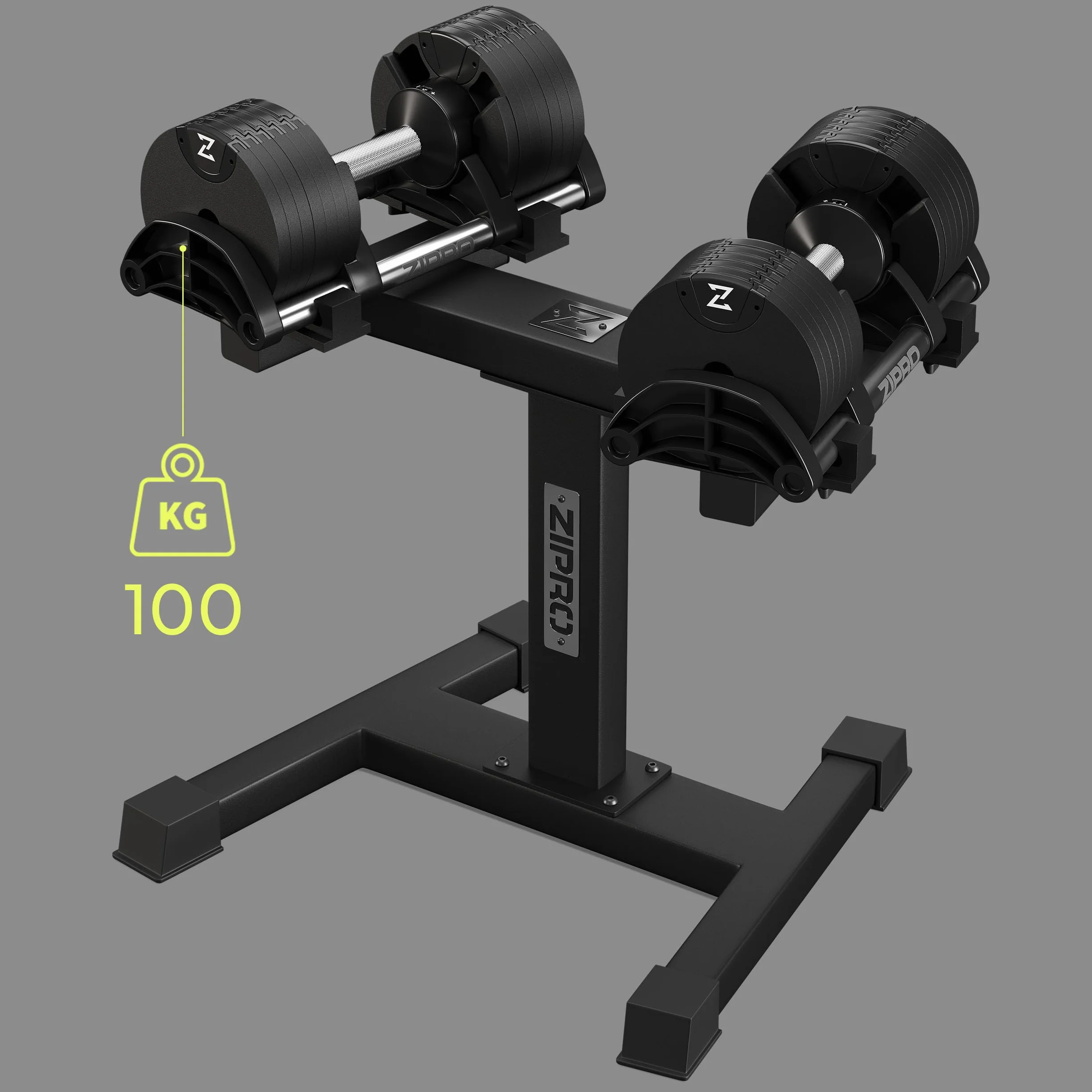 ZIPRO Round Stojak do Hantli Regulowanych ZIPRO Round - Solidna Konstrukcja, Udźwig do 100 kg, Kompatybilny z Hantlami ZIPRO Round 24 kg i 36 kg, Ergonomiczny Design