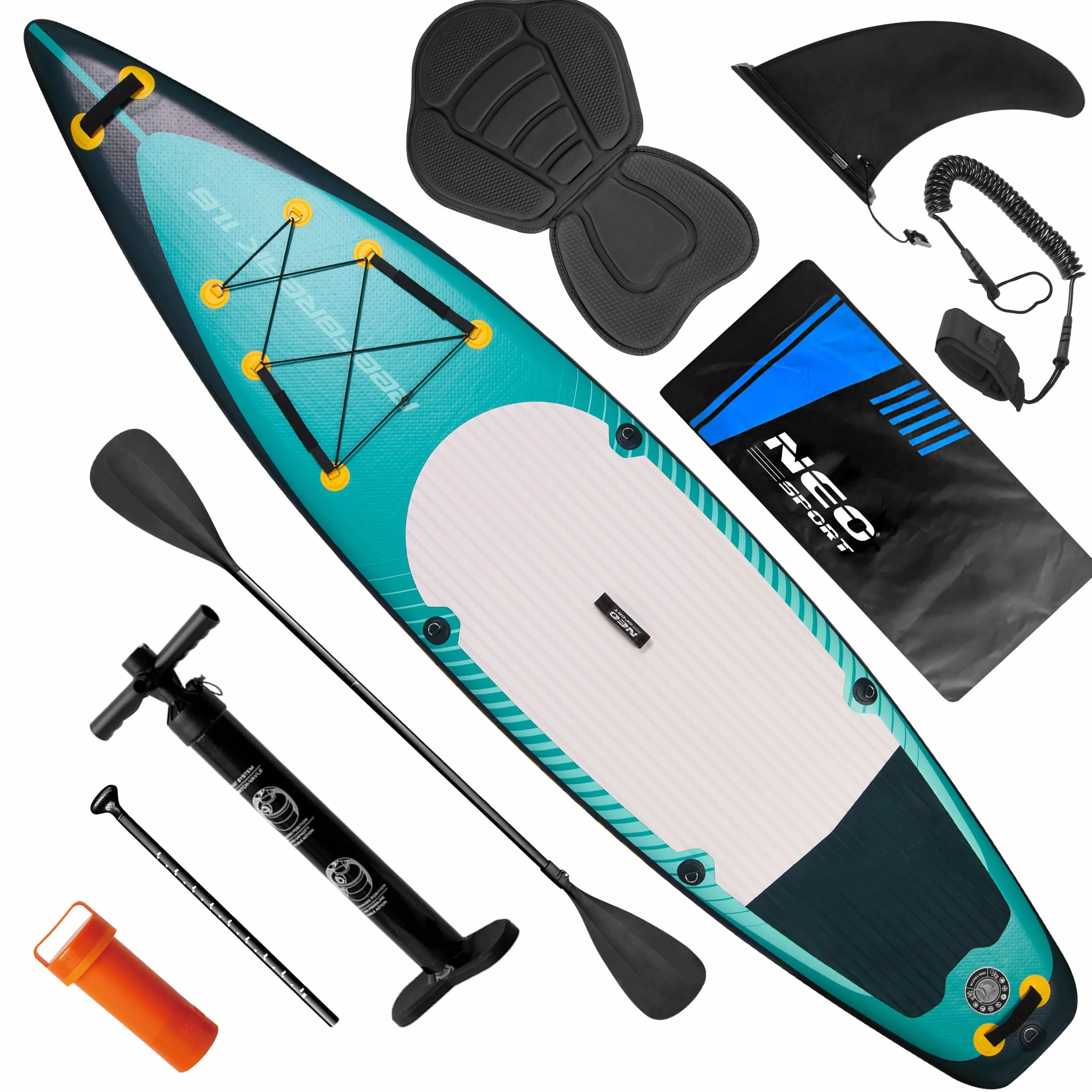Neo-Sport deska SUP Reefbreak 350cm pompowana kompletna z wiosłem siedziskiem i plecakiem
