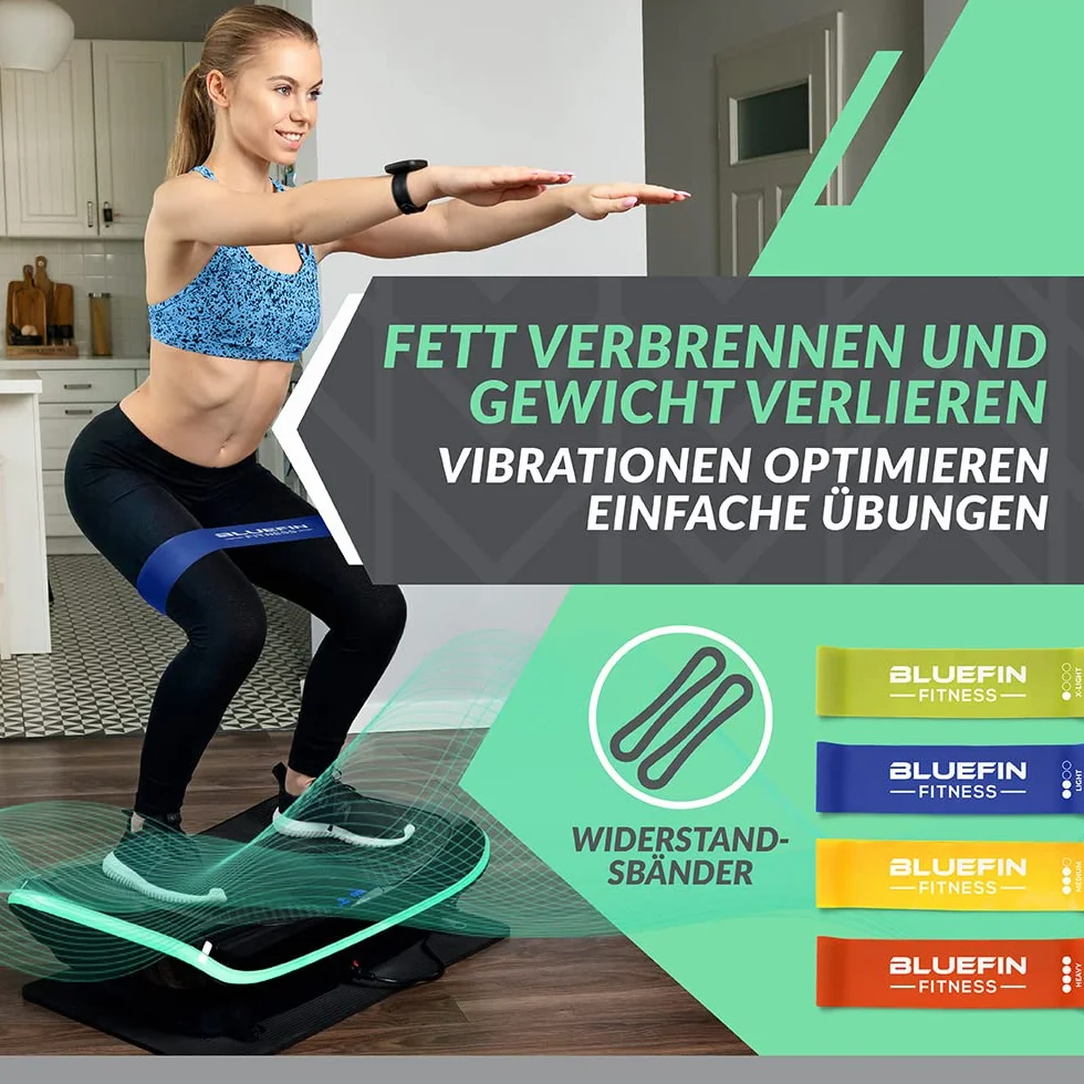 Bluefin Fitness Płyta Wibracyjna 4D 86 x 53 x 26 cm Czarny/Zielony