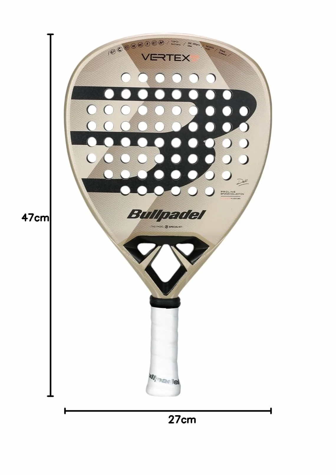 Bullpadel Vertex 04 W 25 Struny Rakieta do Padela Złota Czarna