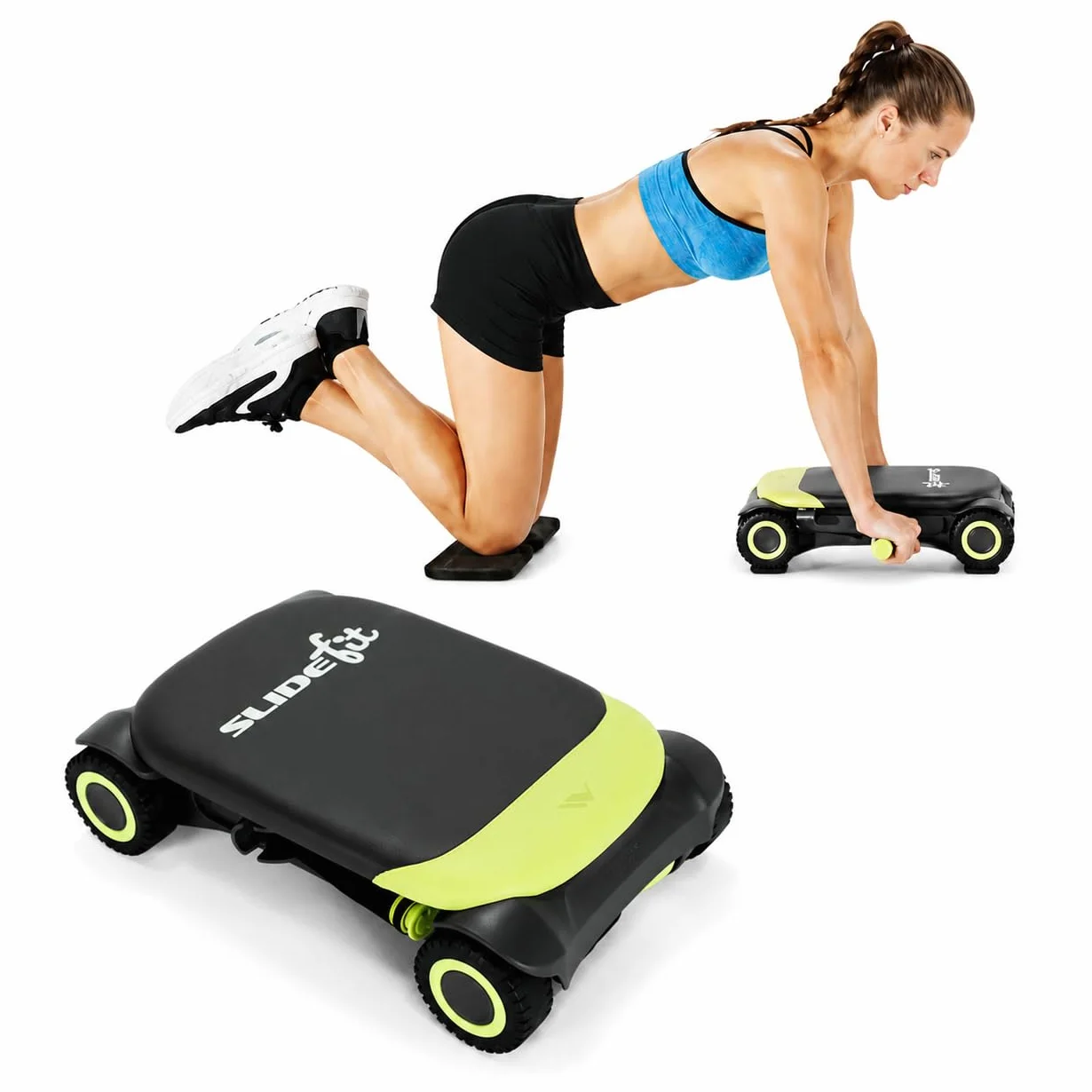Wonder Core Slide Fit: Ab Roller Maszyna do ćwiczeń Trening podstawowy w domu Gry fitness Rolka koła Ab do domowej siłowni Aplikacja do treningu osobistego Trening deskorolki