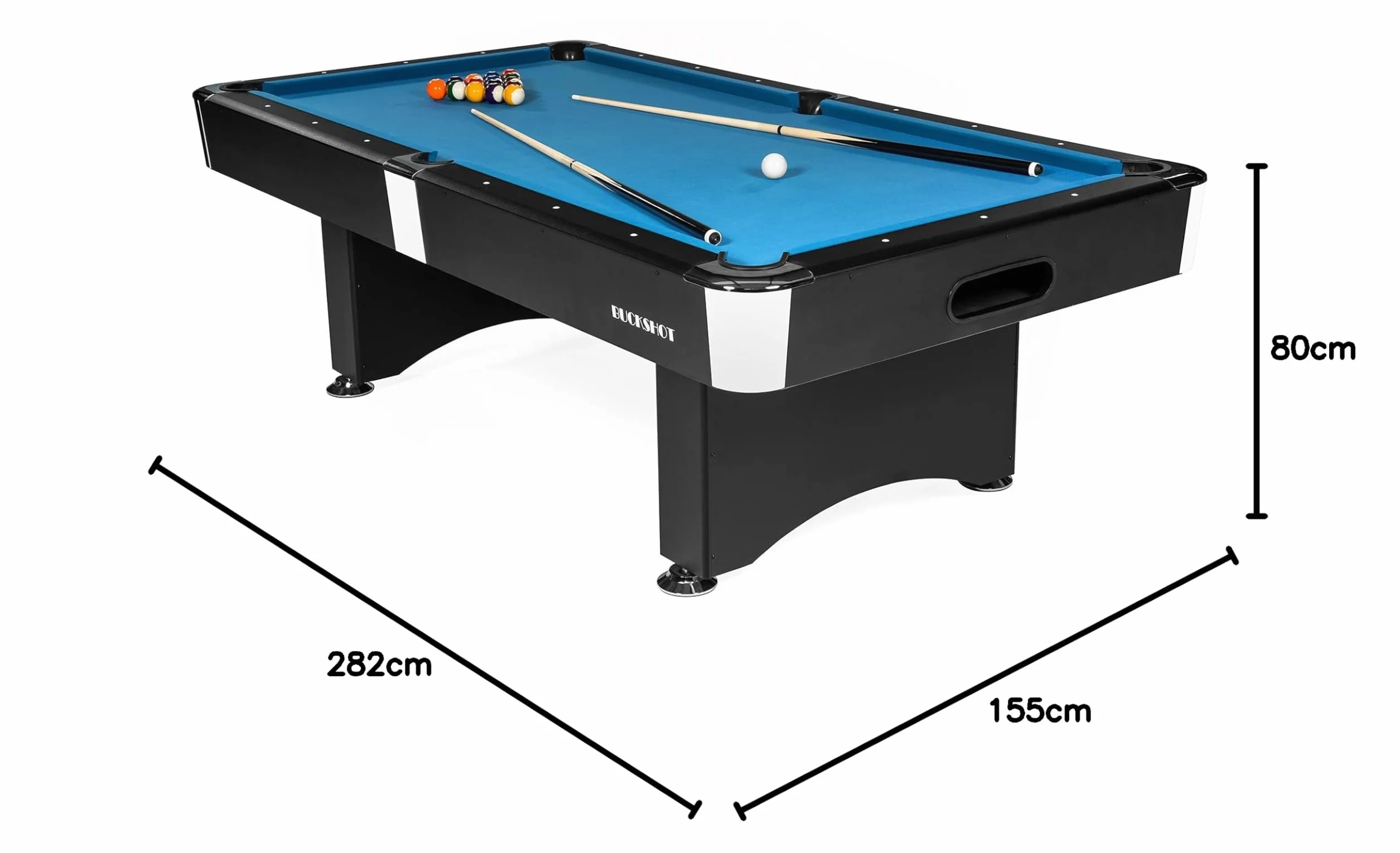 Stół bilardowy 9ft BuckShot Manhattan - 282 x 155 x 80 cm - Amerykański bilard - automatyczny powrót piłek, bilard z akcesoriami - 150 kg