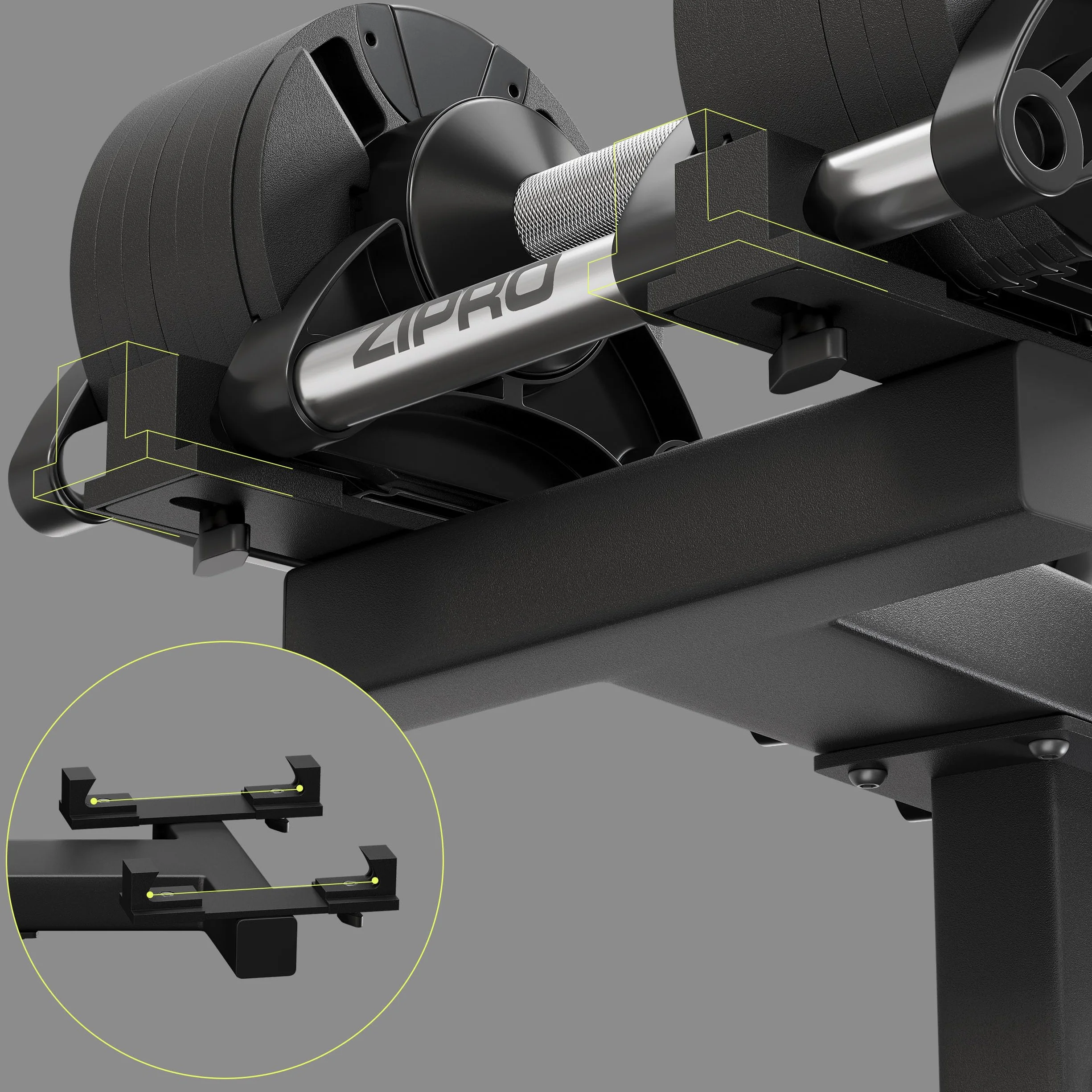 ZIPRO Round Stojak do Hantli Regulowanych ZIPRO Round - Solidna Konstrukcja, Udźwig do 100 kg, Kompatybilny z Hantlami ZIPRO Round 24 kg i 36 kg, Ergonomiczny Design