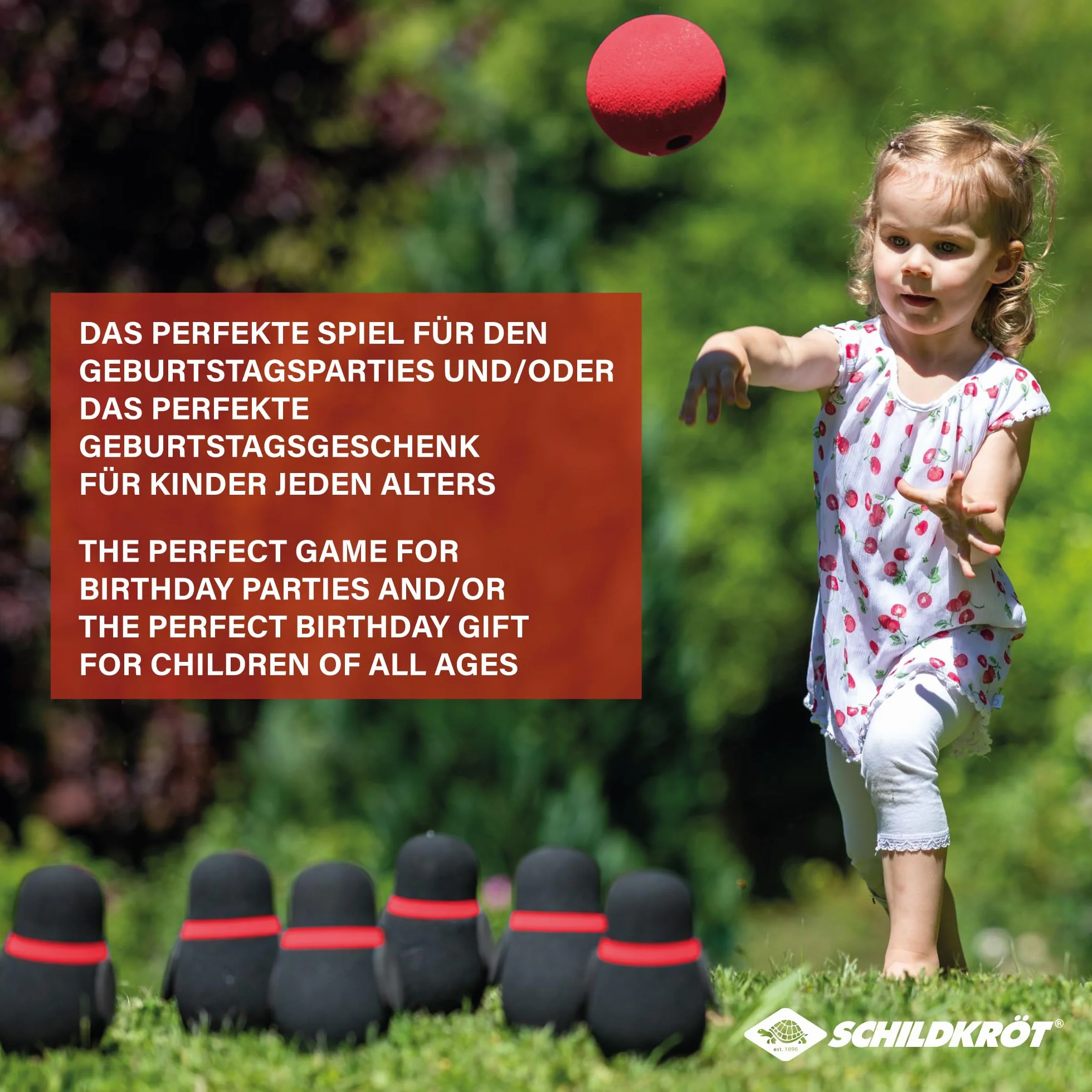 Schildkröt® Pingwin Soft Bowling zestaw do kręgli, do użytku wewnątrz i na zewnątrz, składający się z 6 pingwinów o stabilnej pozycji i miękkiej kuli, 970303