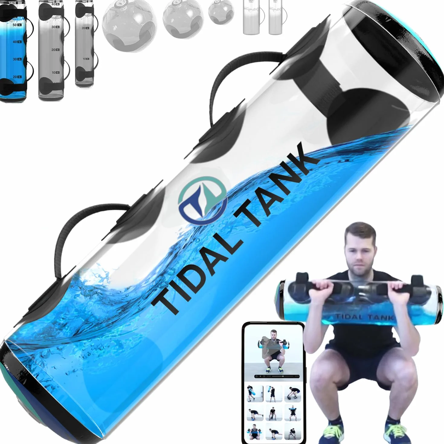 Tidal Tank: Aqua Bag w torbie arena, torba treningowa z ciężarkami wodnymi, doskonały korpus treningowy i balans, od 3 kg do 30 kg
