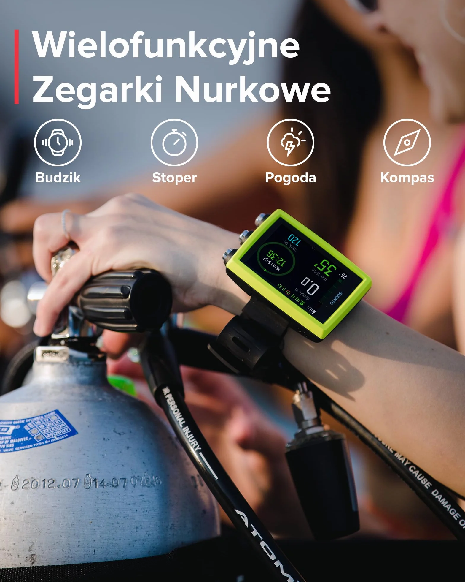 SUUNTO SS023081000 Zegarek do Nurkowania Dive Eon Core White, Biały, Uni Eu