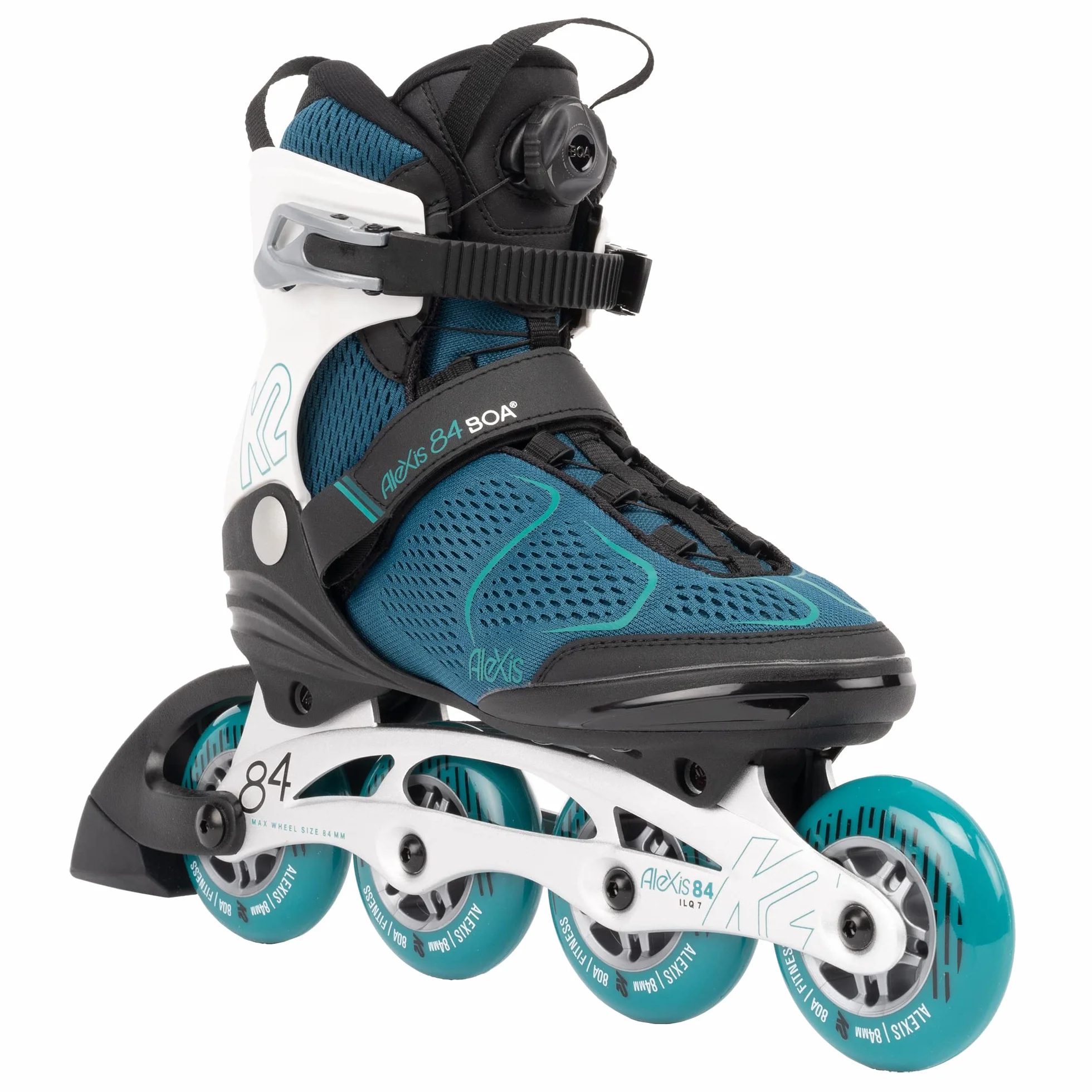 K2 Alexis 84 Boa Inline Łyżworolki turkusowe - białe