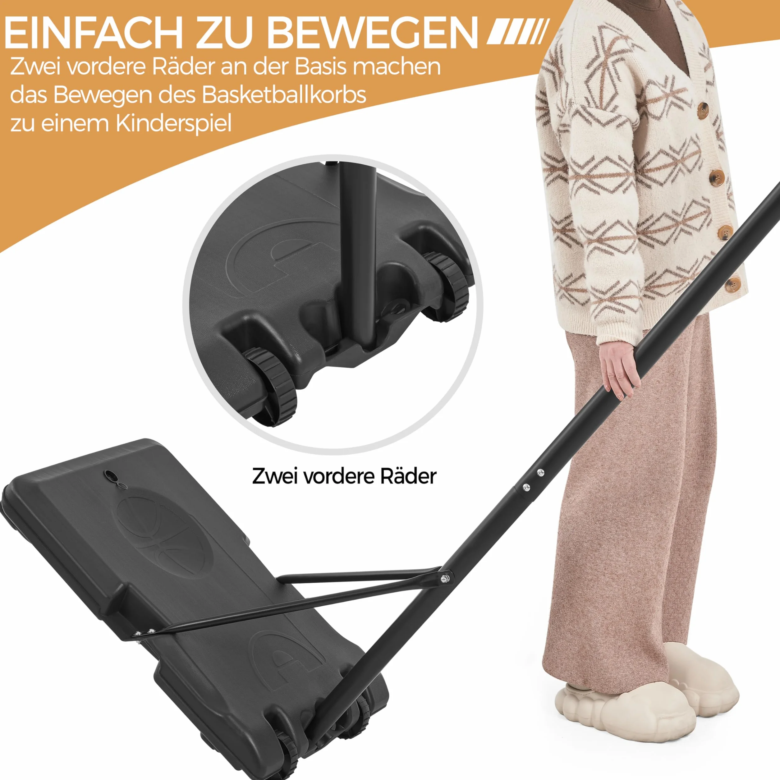 Yaheetech Stojak do koszykówki z regulacją wysokości, mobilny, napełniany wodą lub piaskiem