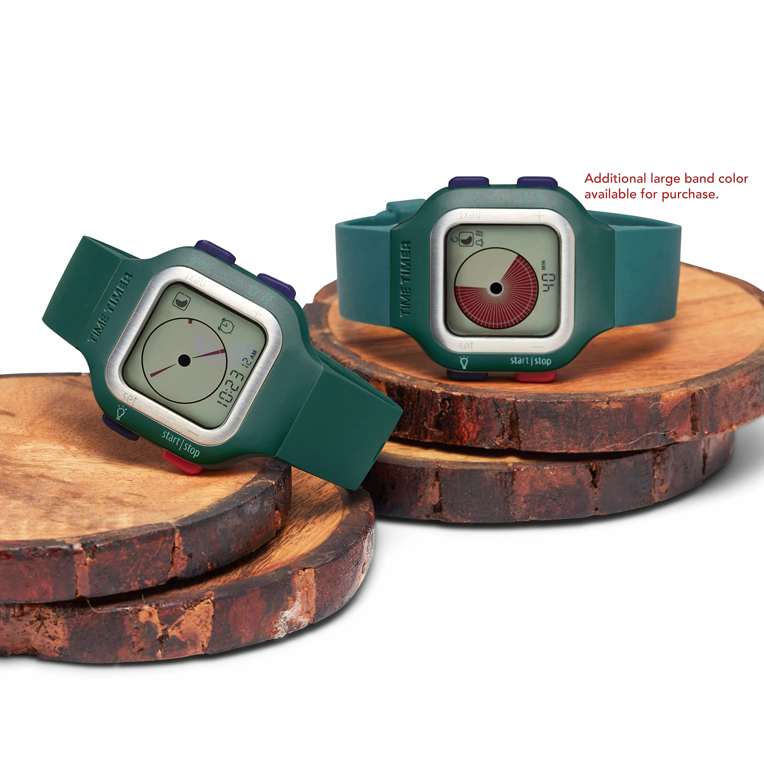 TIME TIMER Zegar — Analogowy i cyfrowy zegar odliczający 12 lub 24h - do produktywności, nauki, egzaminów i śledzenia ćwiczeń (zielony sekwoja, duży)