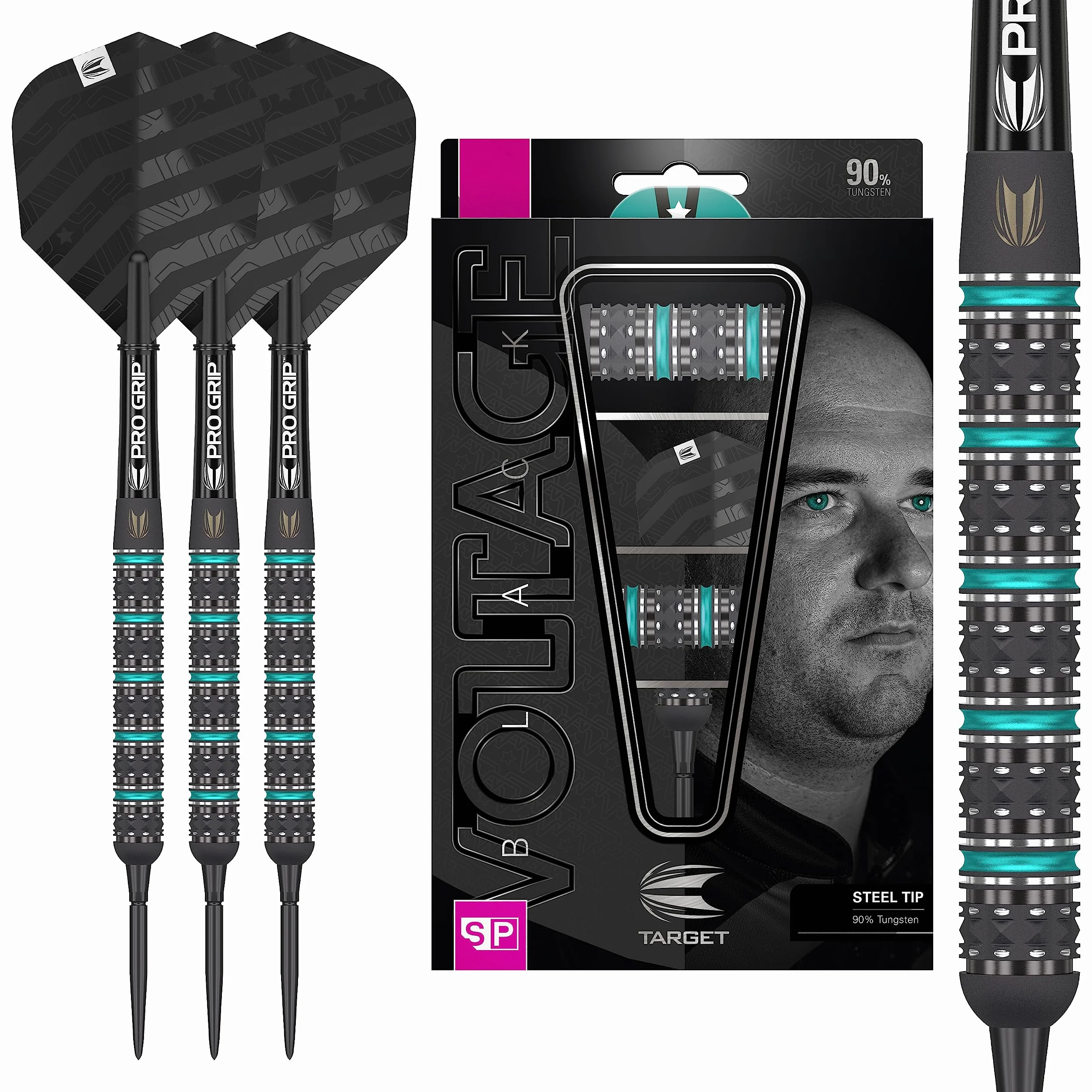Target Darts Rob Cross Black Edition zestaw rzutek ze stali nierdzewnej 90% wolframu