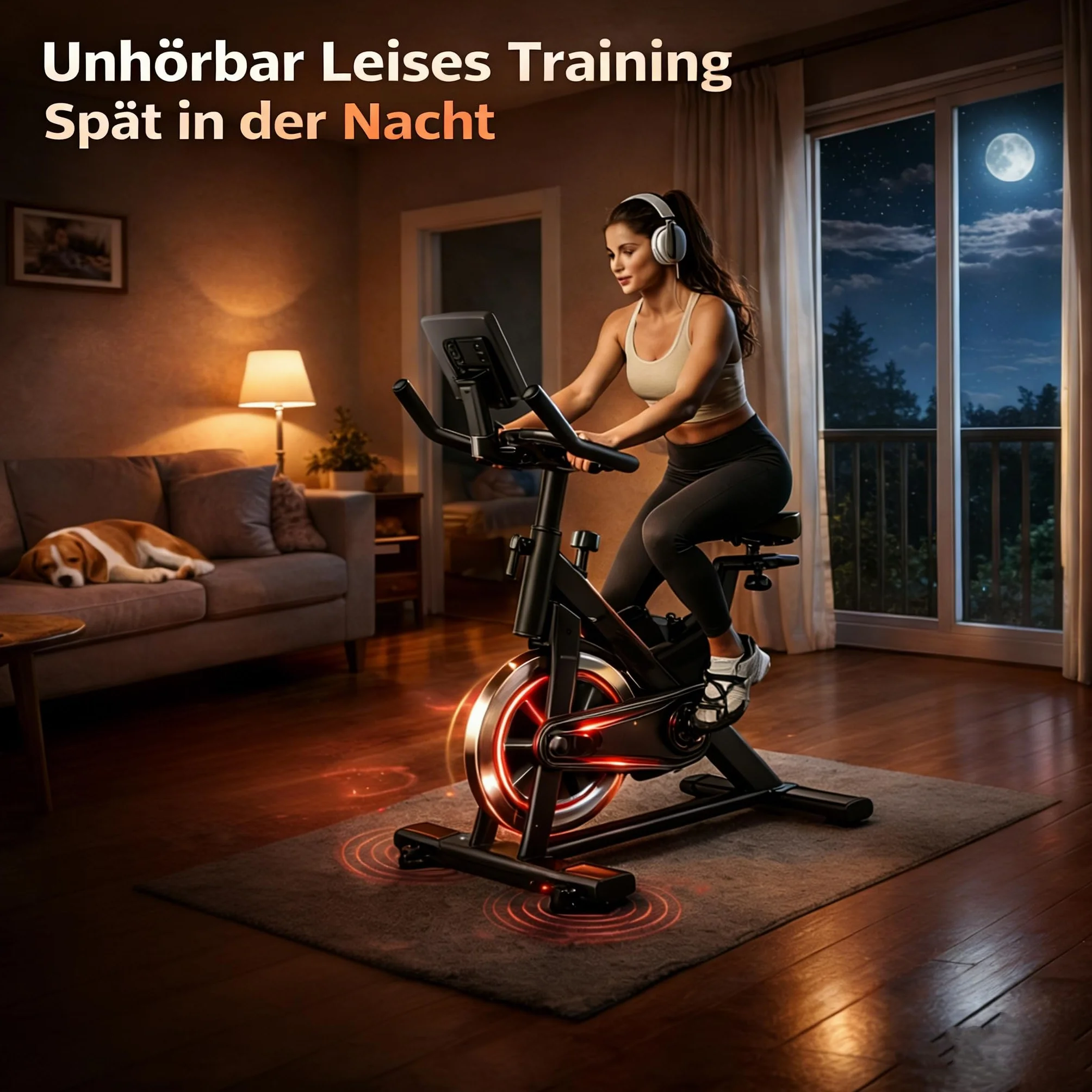 Domowy rower stacjonarny cichy z regulowanym oporem magnetycznym, regulowaną wysokością, sprzęt do treningu cardio w domu, z uchwytem na tablet, wytrzymały i przenośny rower do odchudzania i fitnessu