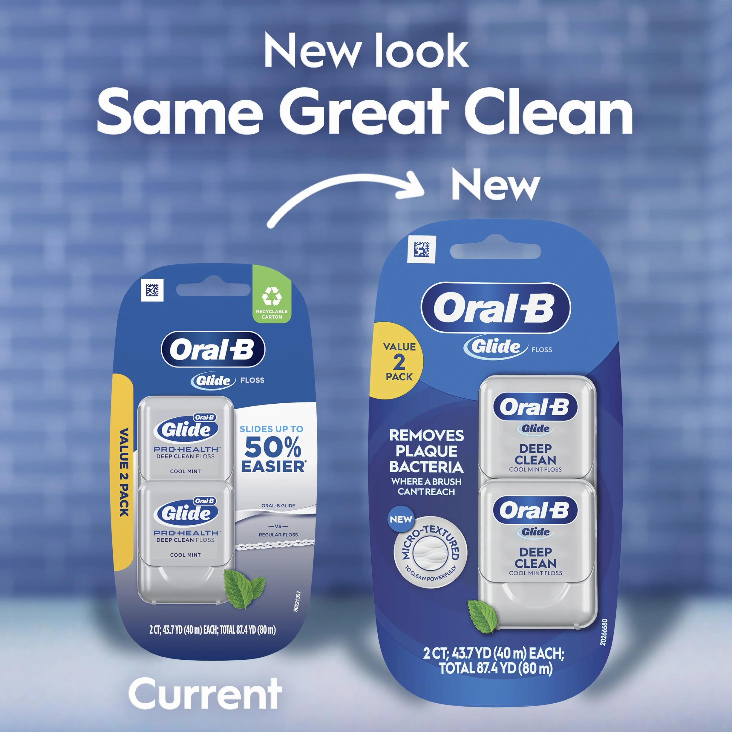 Oral-B Glide Pro-Health Deep Clean nić dentystyczna, chłodna mięta, 40 m, 2 sztuki