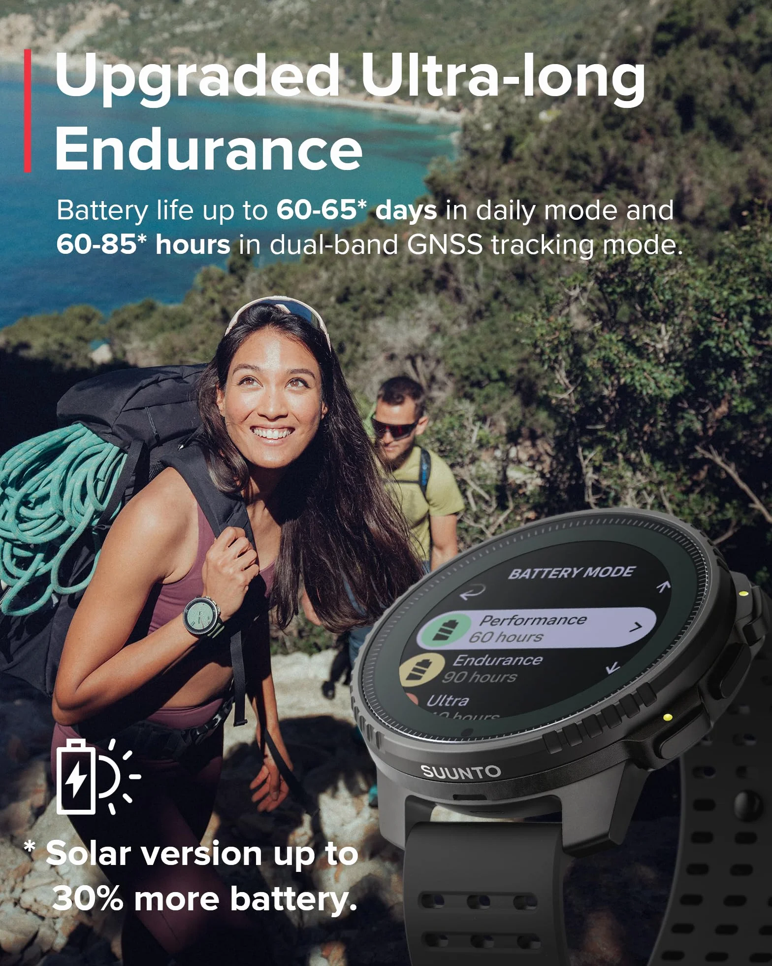 SUUNTO Vertical – Przygodowy zegarek GPS, monitor aktywności, dwupasmowy GNSS i mapy offline, obsługa ponad 95 dyscyplin sportowych, wskaźniki treningowe i analiza regeneracji.