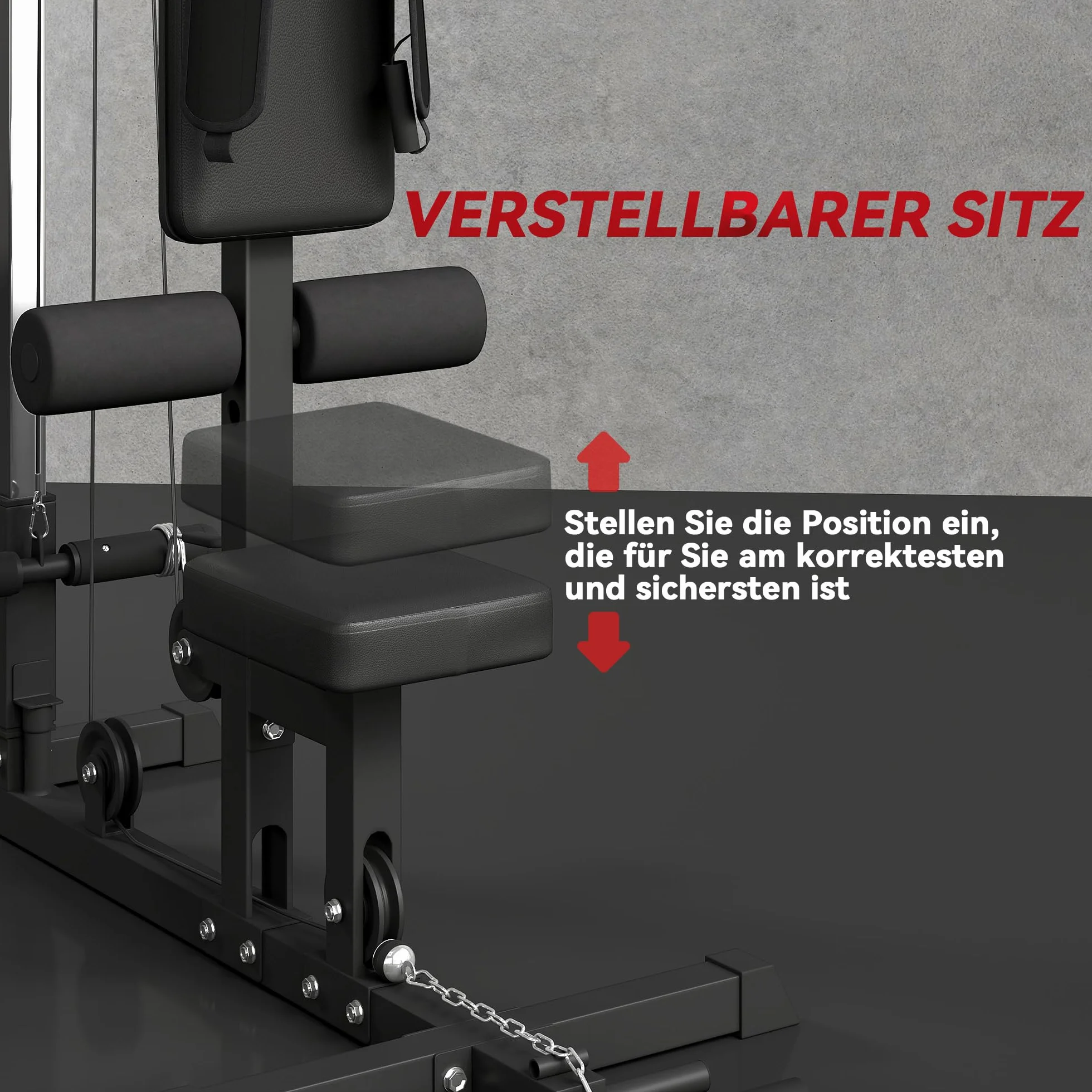 SPORTNOW Stacja do treningu siłowego do domu, wielofunkcyjna stacja fitness z drążkiem do podciągania, do 50 kg, sprzęt fitness do treningu siłowego w domu