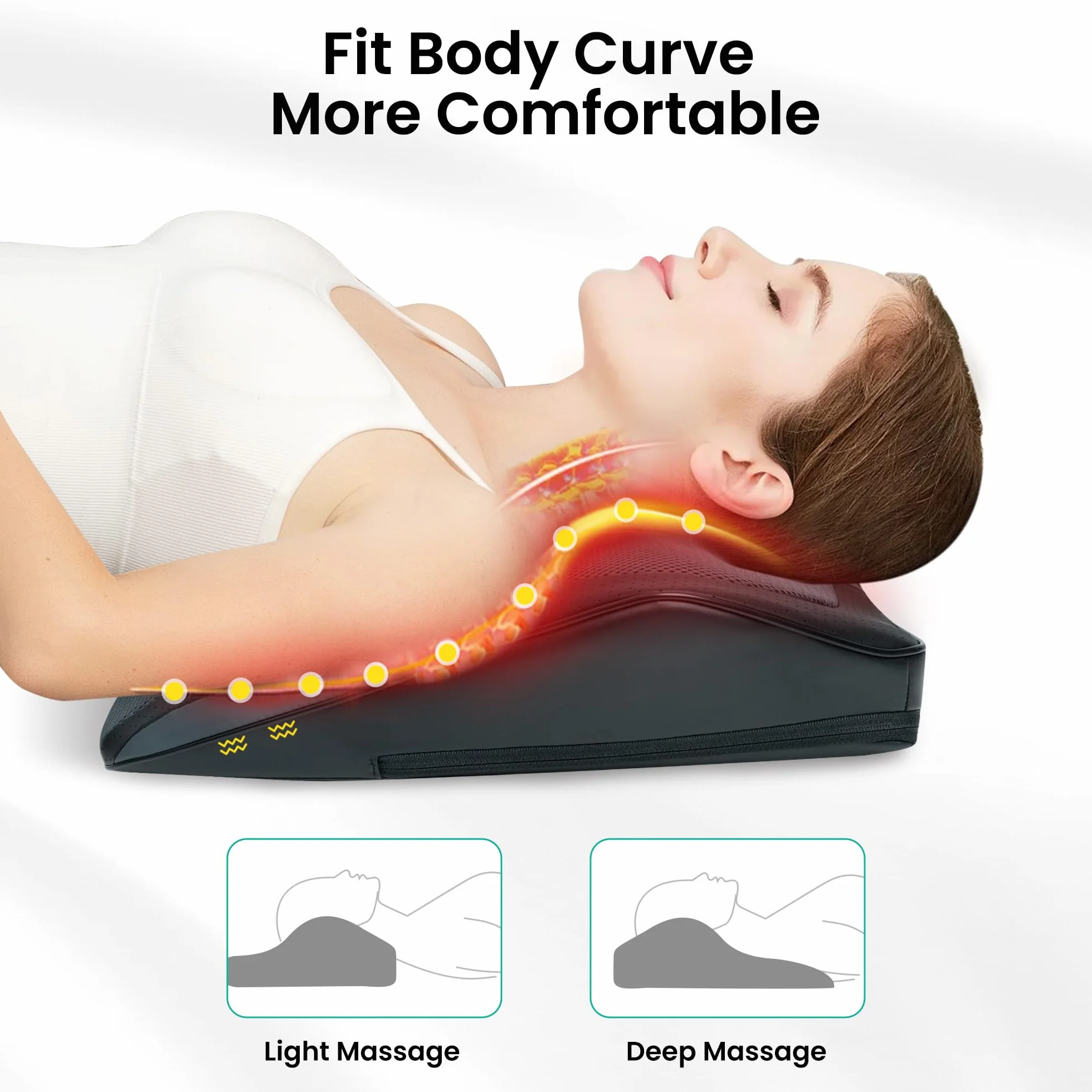 Snailax 4D Shiatsu masażer karku z ciepłem i wibracjami, poduszka do masażu