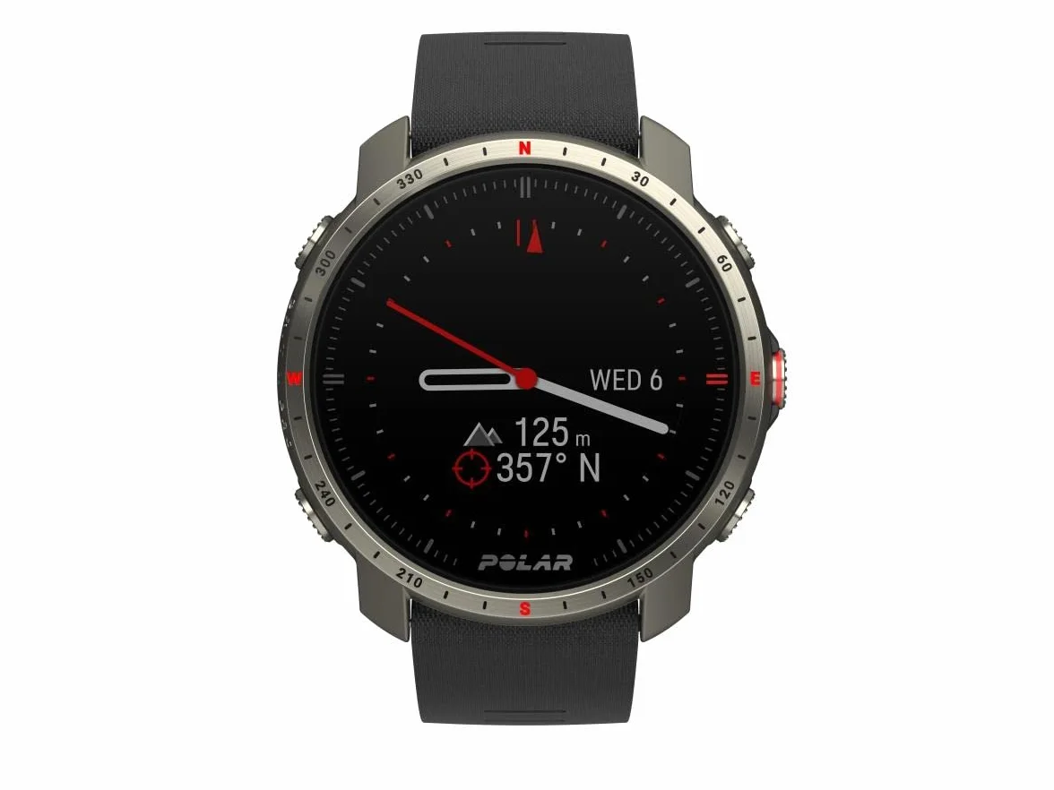 Polar Grit X Pro Titan - Premium Zegarek Sportowy Outdoor z GPS - Wytrzymałość na Militarnym Poziomie, Szafirowe Szkło, Pomiar Tętna z Nadgarstka, Długi Czas Pracy na Baterii, Nawigacja