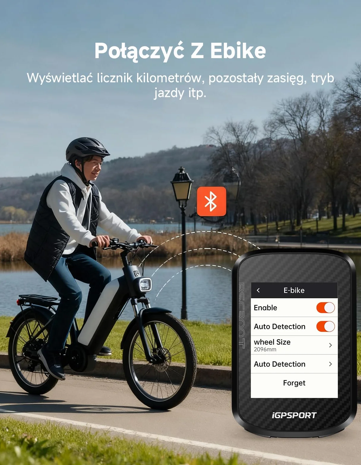 iGPSPORT BSC300T Licznik Rowerowy GPS, Kolorowy Ekran Dotykowy 2,4 Cala, Funkcja Nawigacji Map, Funkcja Treningowa, Obsługa 130 Danych, Kompatybilny z Rowerami Elektrycznymi,BSC300T