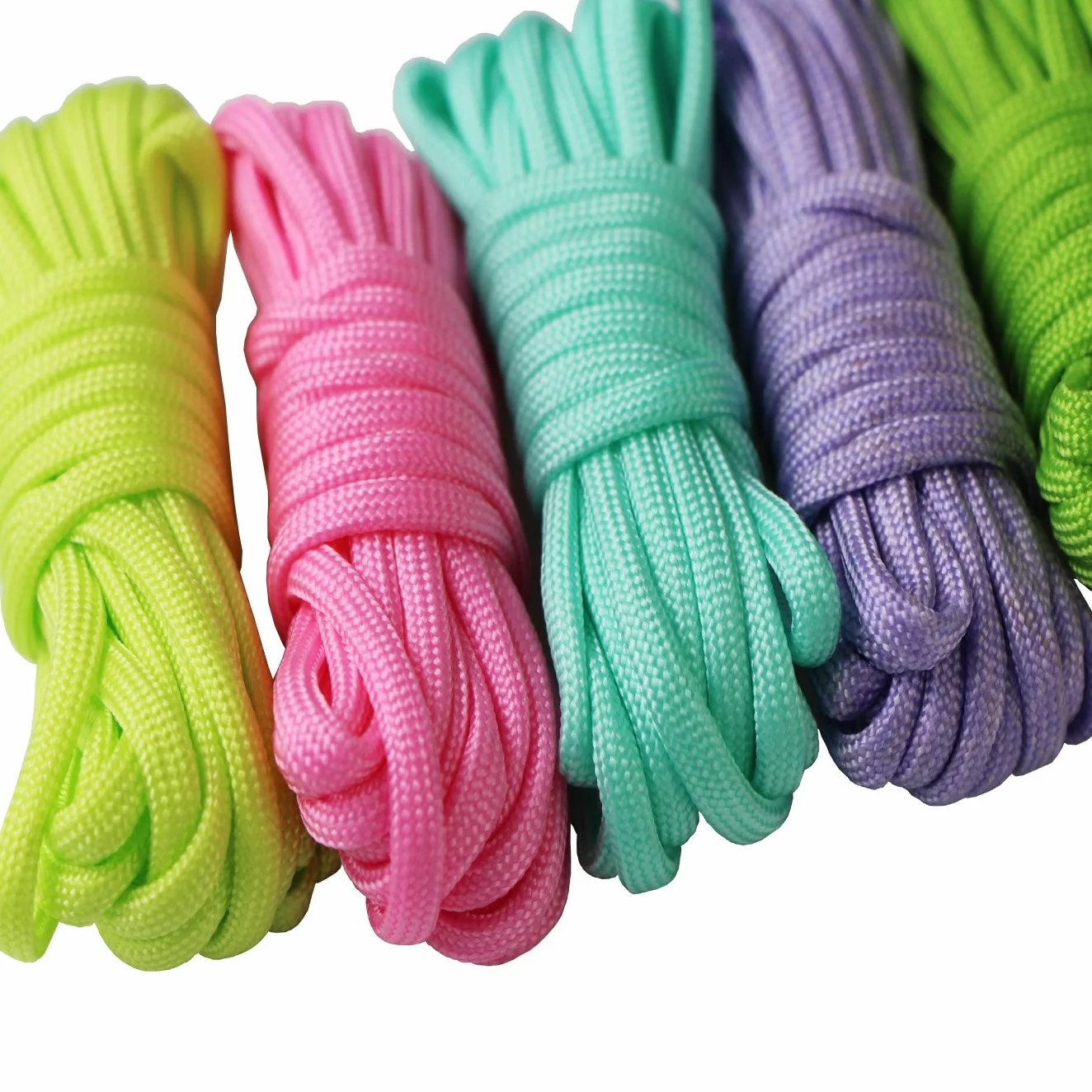 UOOOM 7 szt. linka paracord, linka spadochronowa, bezpieczna linka survivalowa, zestaw do samodzielnego wykonania, ręcznie tkana, 25 cm (kolorowe x 7 szt.)