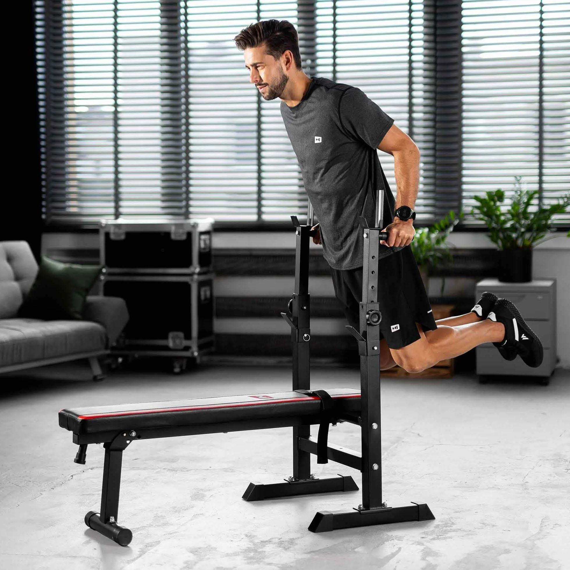Hop-Sport Ławka do hantli składana wielofunkcyjna 250 kg