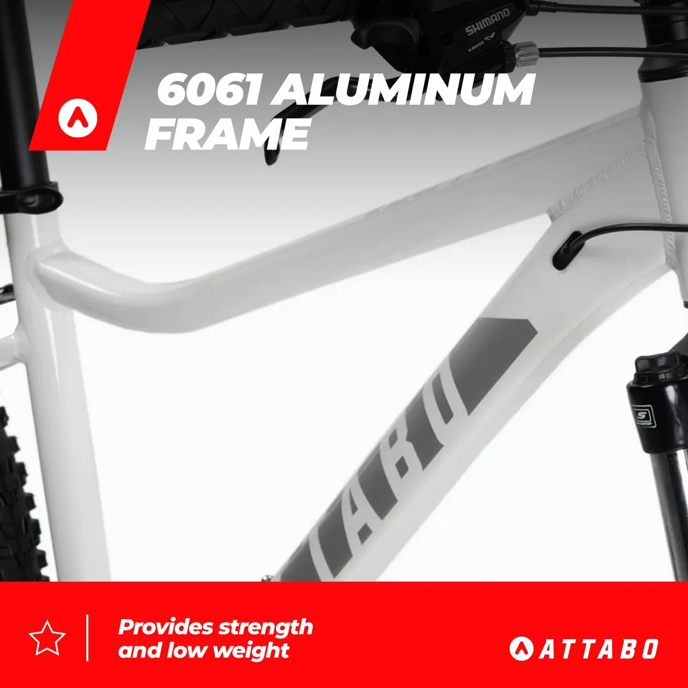Rower Górski ATTABO ALPE 1.0 27.5" Aluminiowa Rama 17" 21-biegowa V-Brake Biały