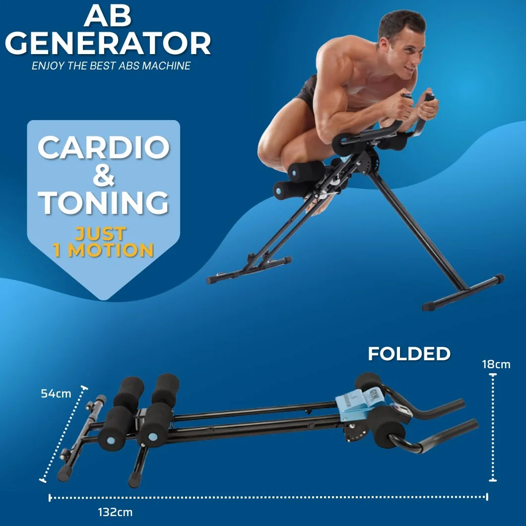 BEST DIRECT GYMFORM AB Generator, maszyna fitness + cardio, 5 poziomów, tonowanie brzucha, nogi, ramiona, komputer, dla kobiet i mężczyzn