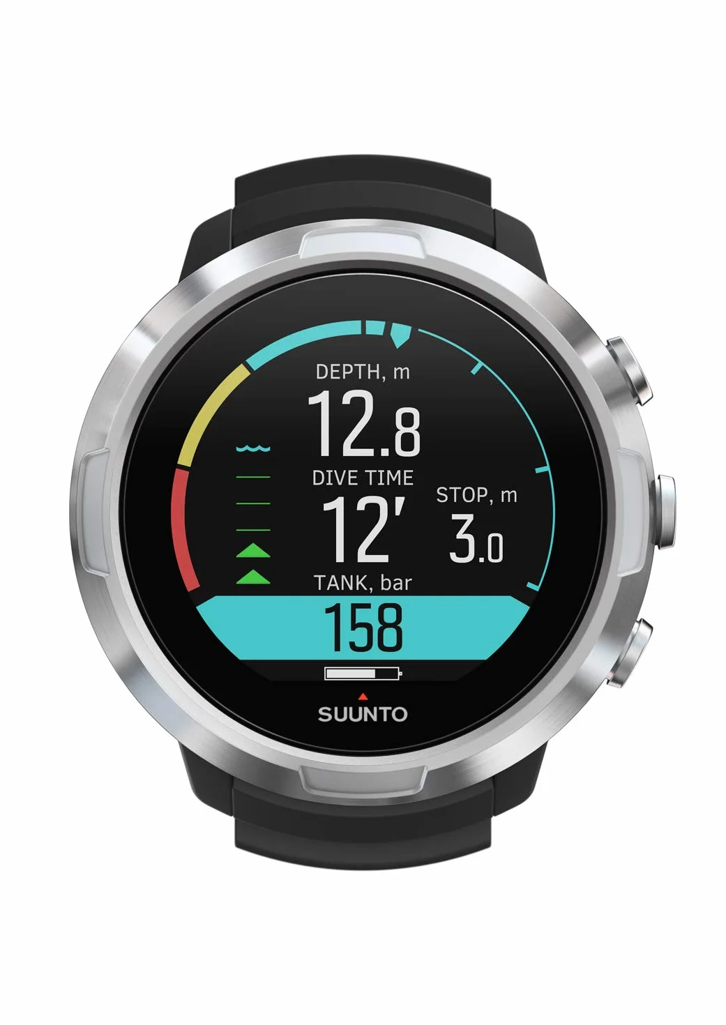 Suunto Komputer nurkowy D5 z kolorowym wyświetlaczem, wodoszczelność 100 m, funkcja alarmu, stoper, informacje o pogodzie, kompas i czas pracy baterii do 12 godzin w trybie nurkowania